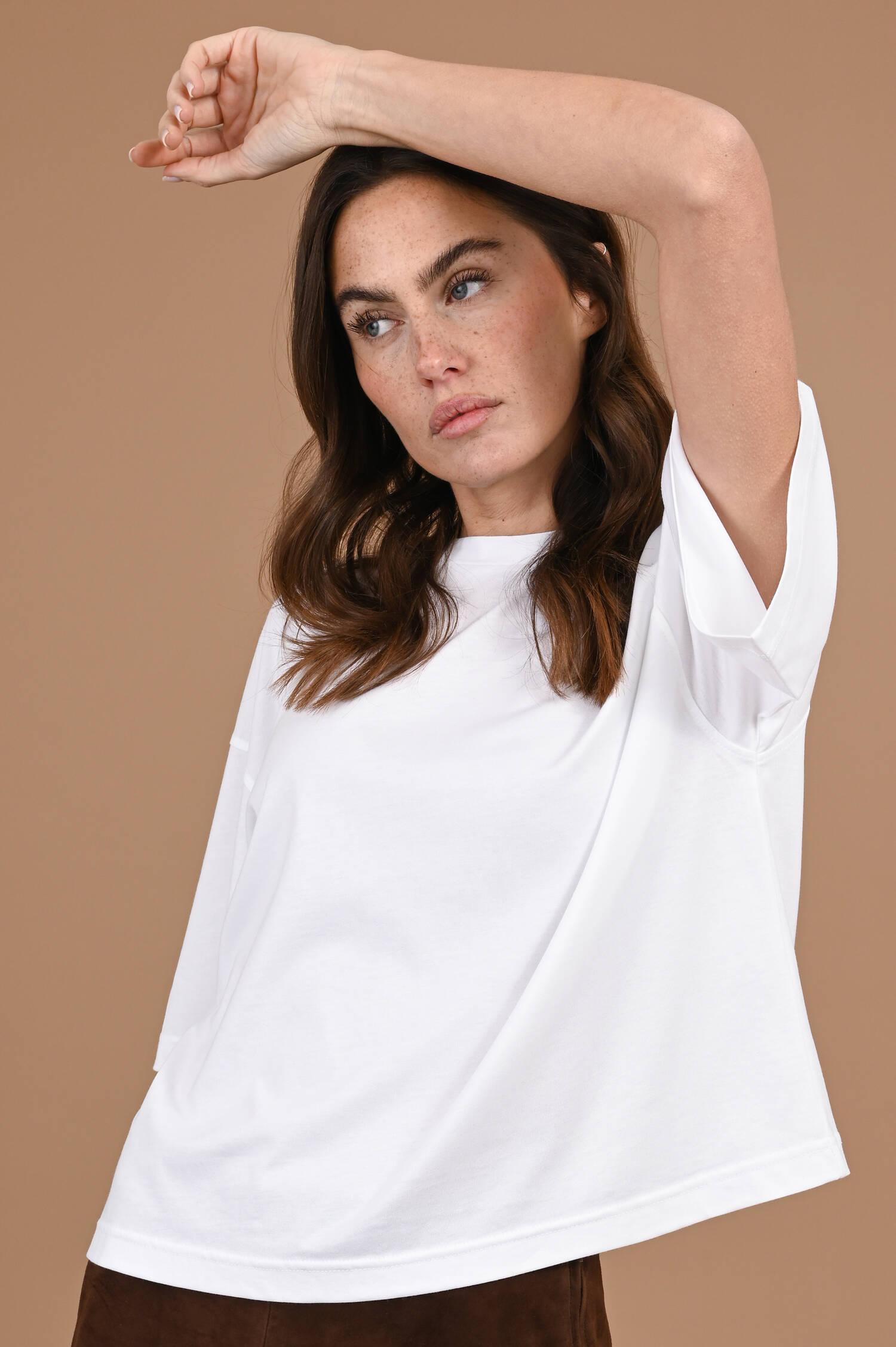 Jersey T-Shirt in Biancoweiß