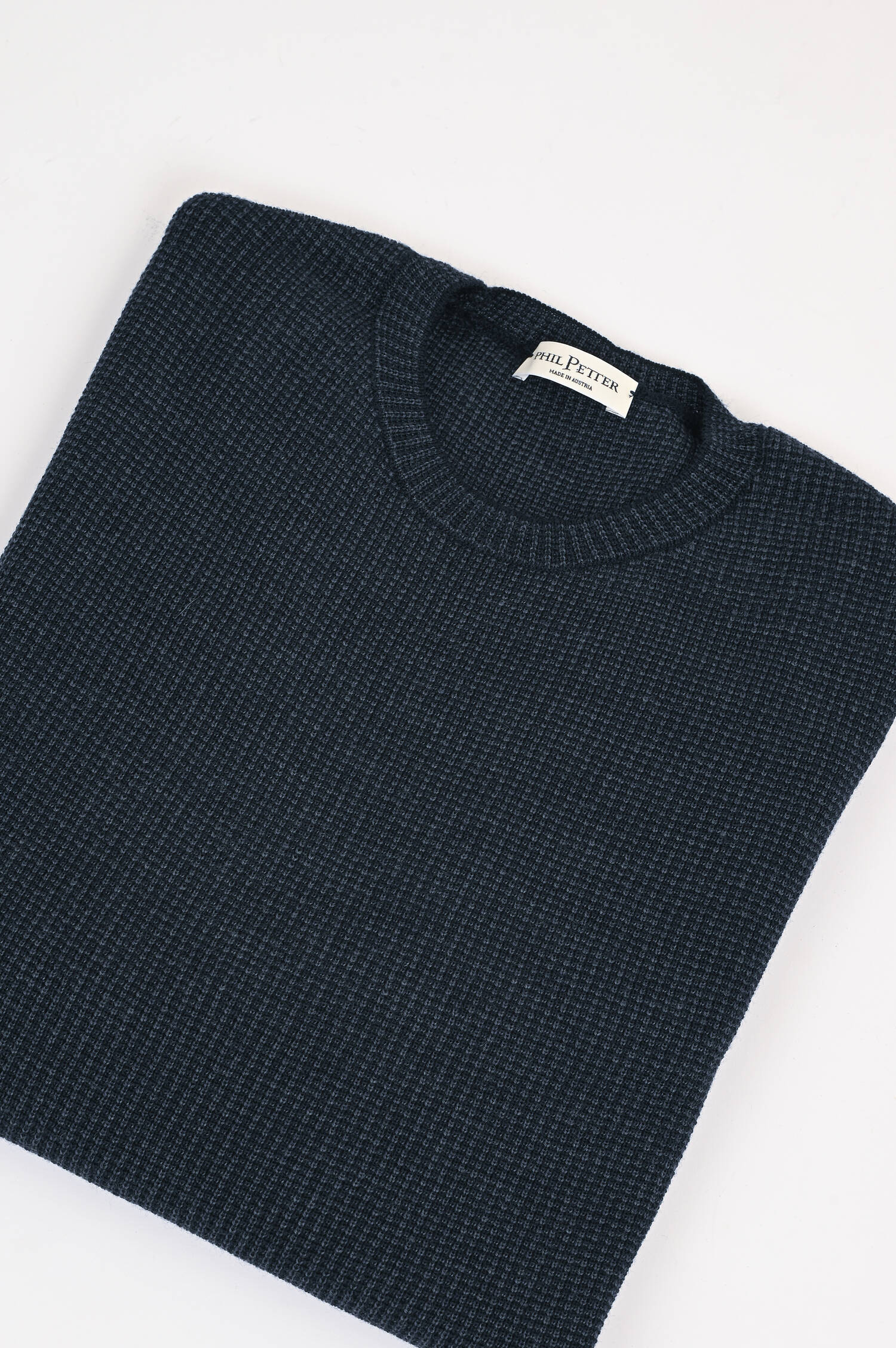 Pullover mit dezentem Waffelmuster in Navy Pullover mit dezentem Waffelmuster in Navy