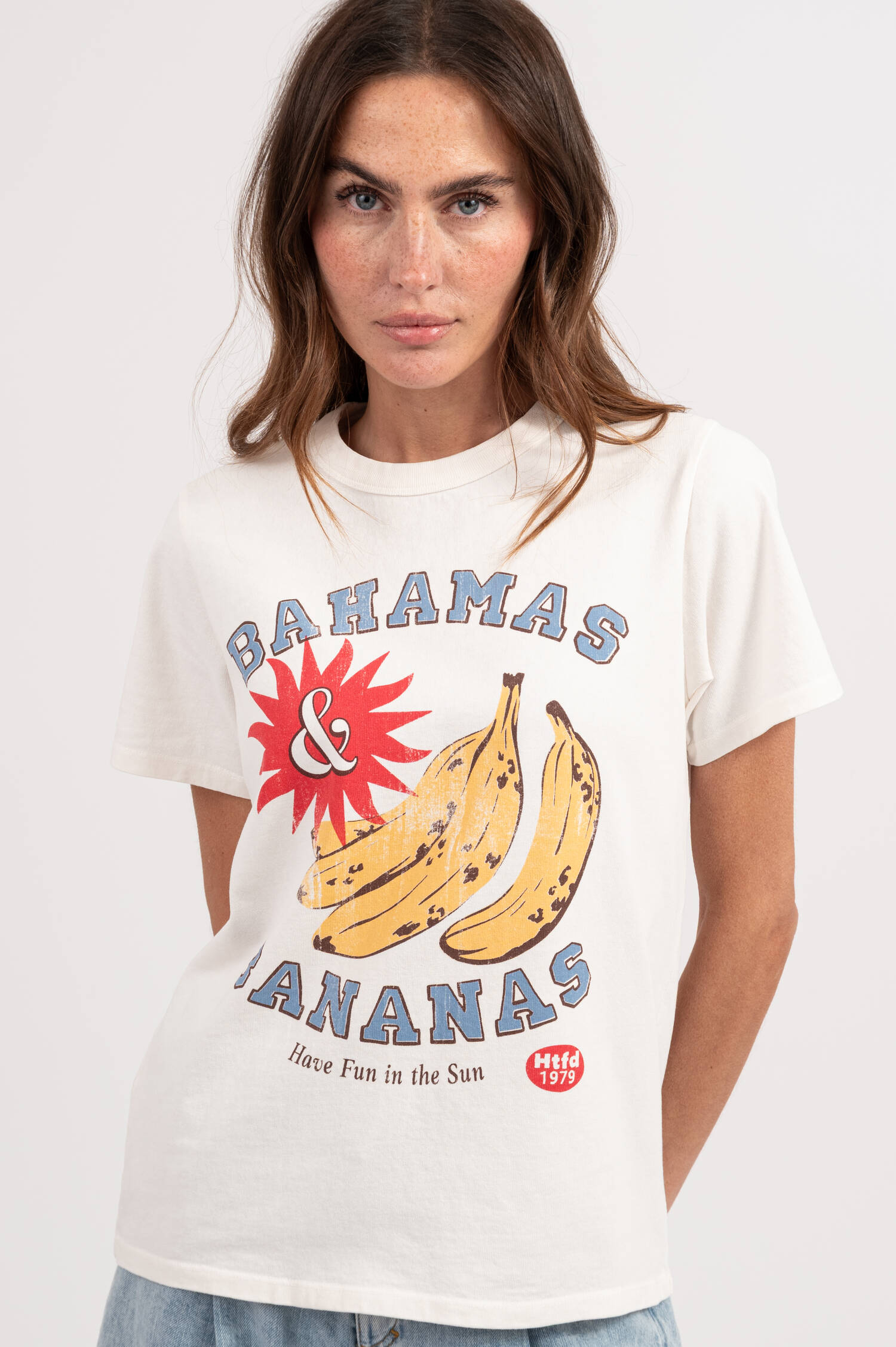 T-Shirt BAHAMAS mit Print in Weiß