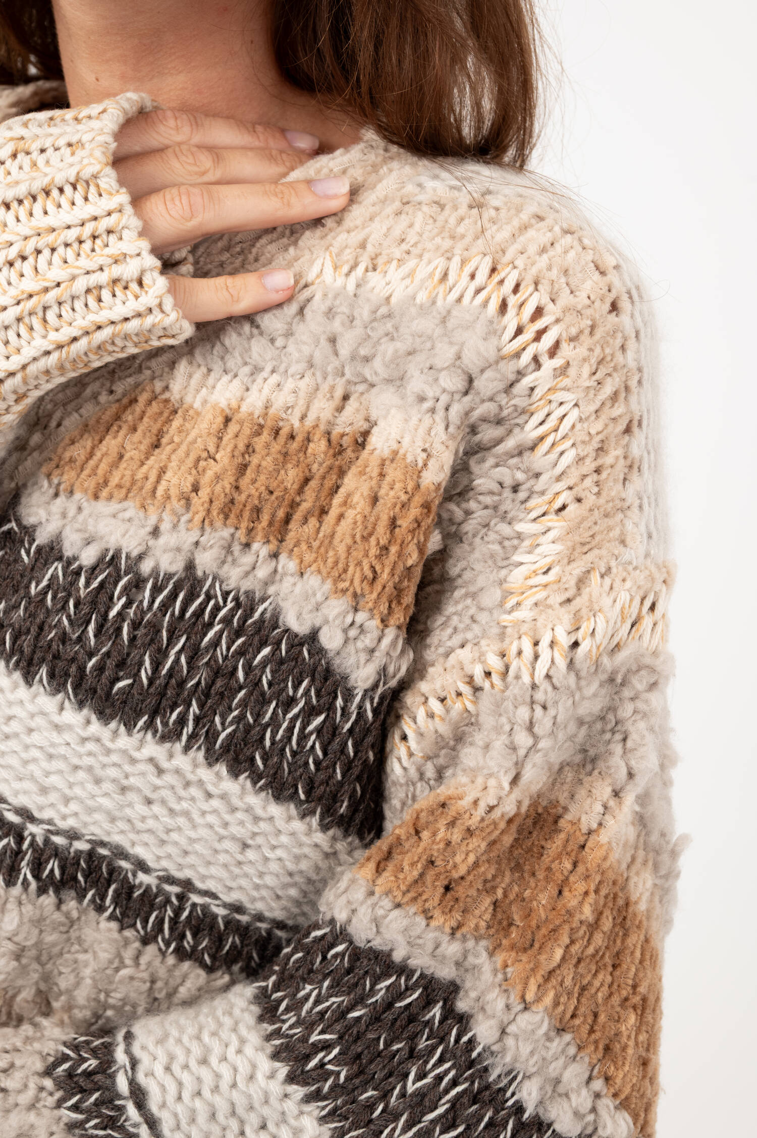 Multi-Garn-Cardigan in Beige Multi-Garn-Cardigan in Beige