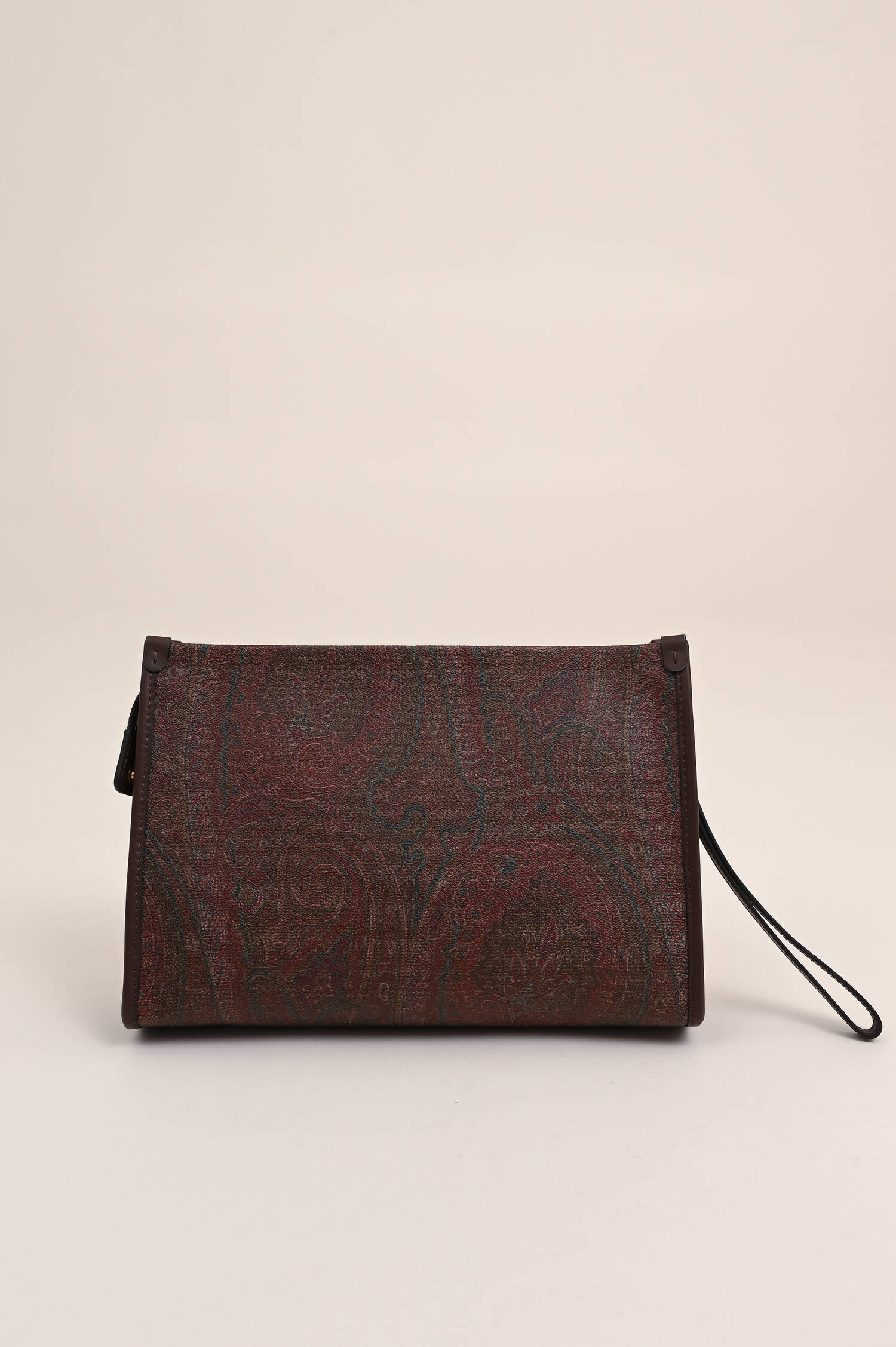 Clutch mit Paisley Print in Braun