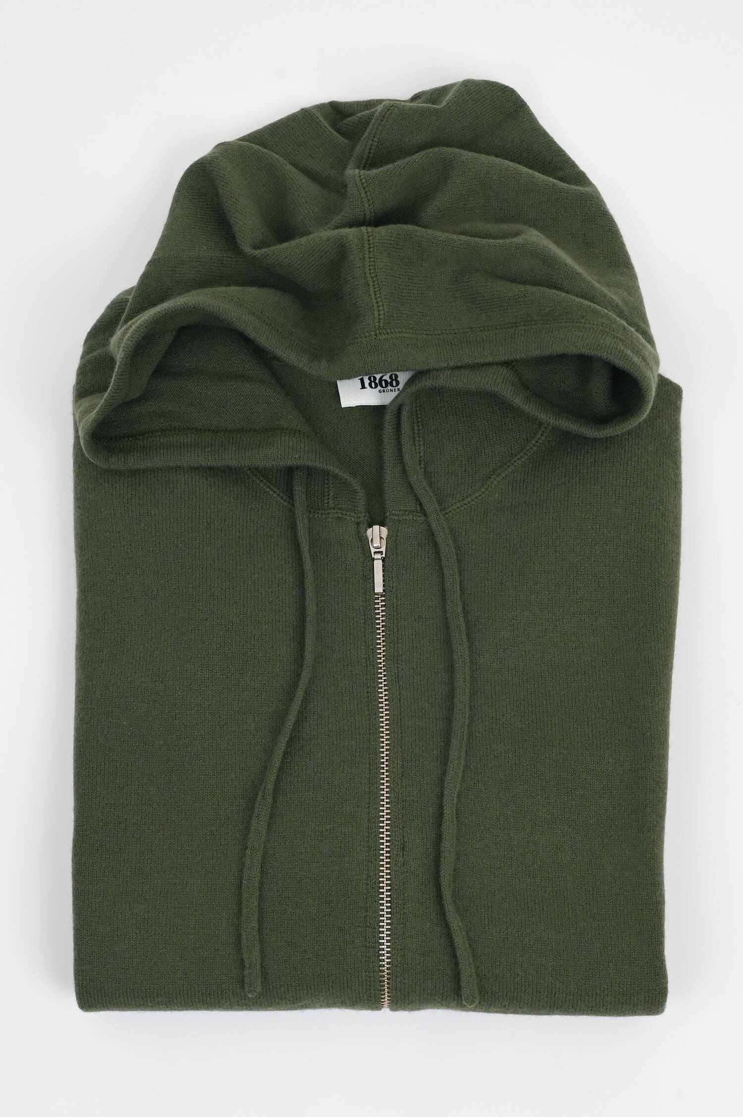 Cashmere Strick-Hoodie in Dunkelgrün Cashmere Strick-Hoodie in Dunkelgrün