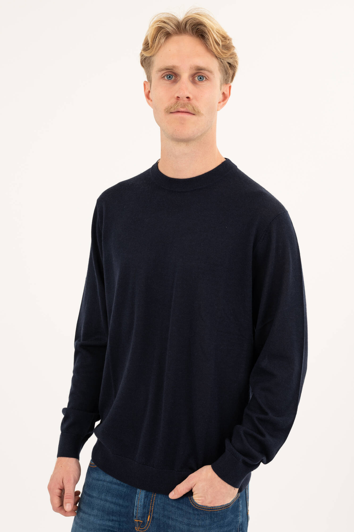 Feinstrick Pullover in Blau Feinstrick Pullover in Blau