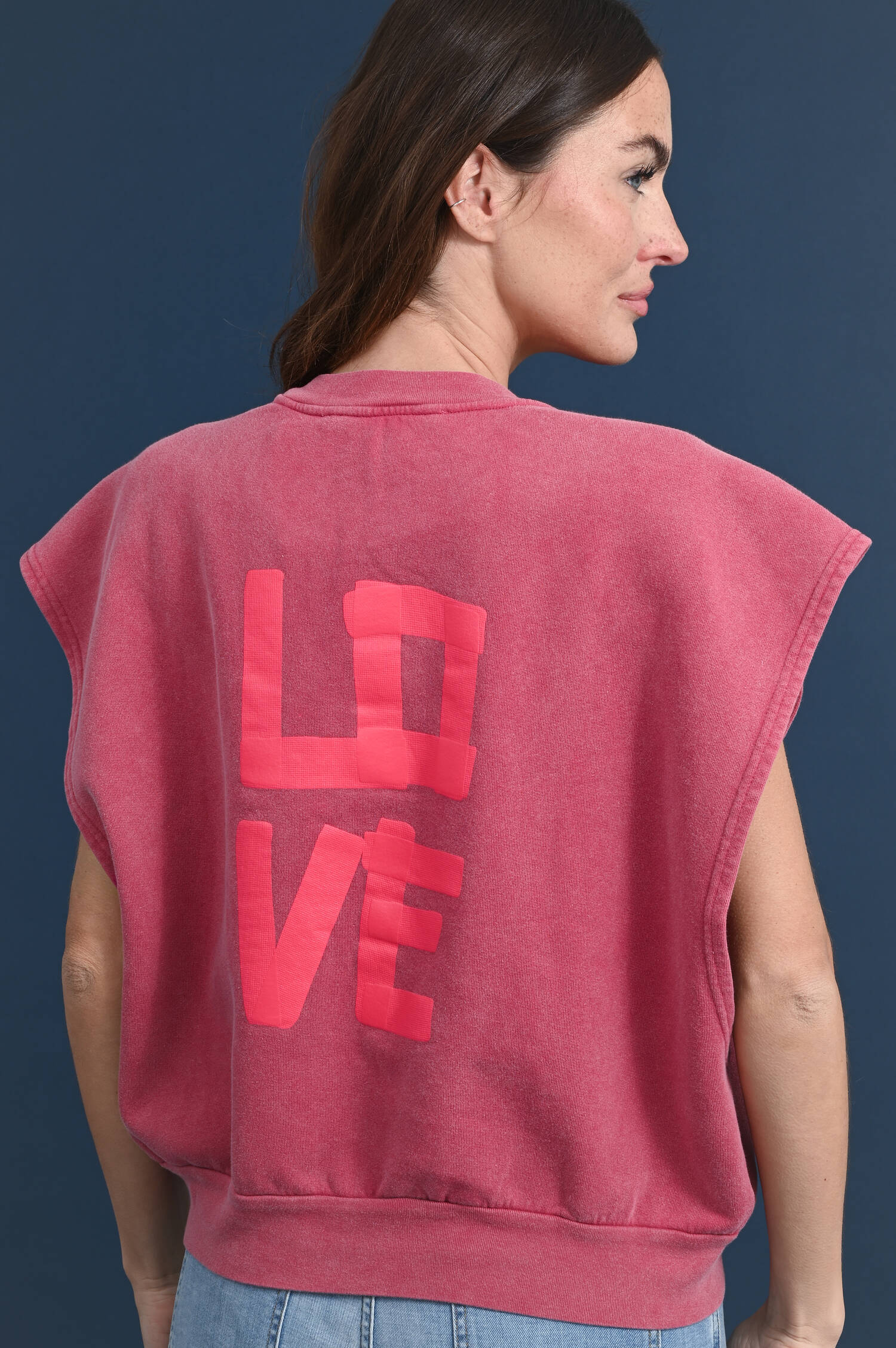 Ärmelloser Sweater CAMPA in Geraniumpink