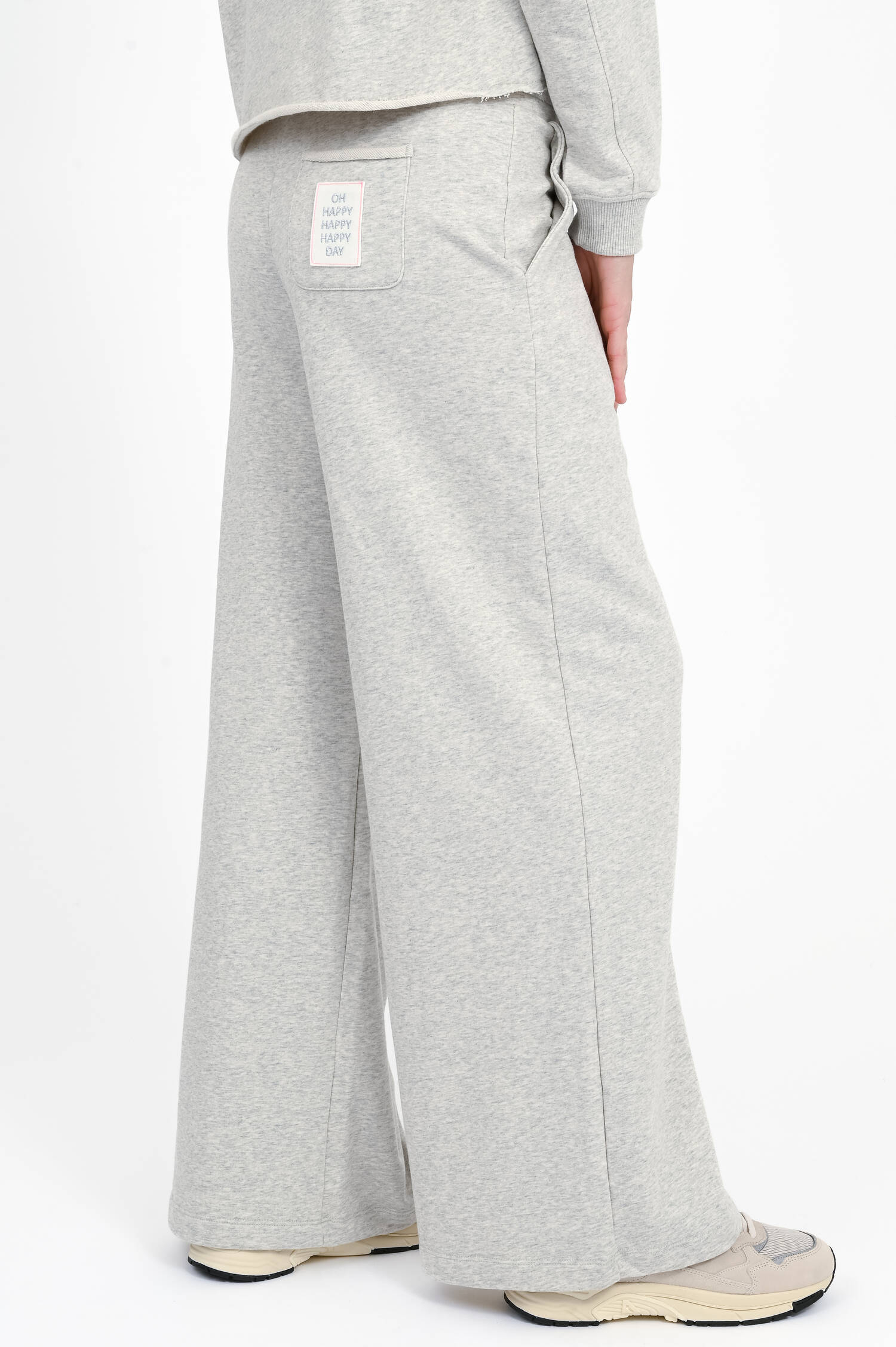 Loungewear-Pants mit Stickerei in Grau meliert Loungewear-Pants mit Stickerei in Grau meliert