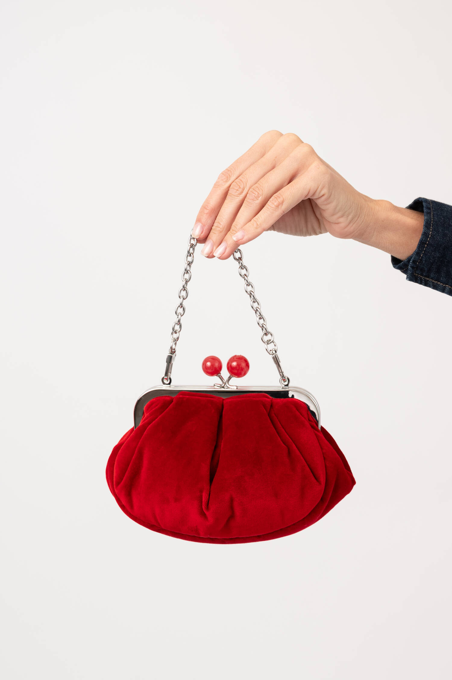 Samt-Clutchtasche GIOCHI in Rot