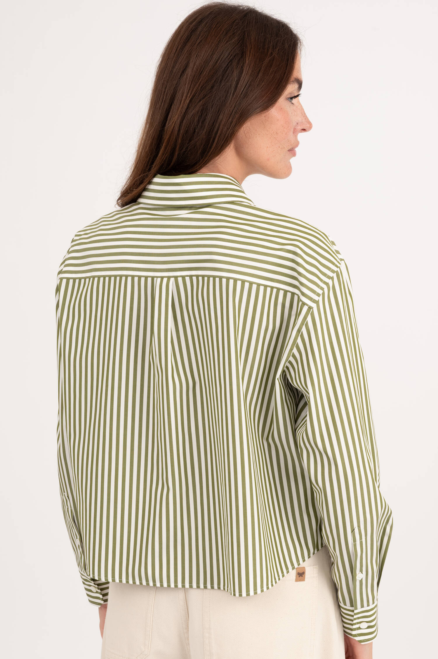 Bluse PANETTO mit Streifen in Grün/Weiß Bluse PANETTO mit Streifen in Grün/Weiß