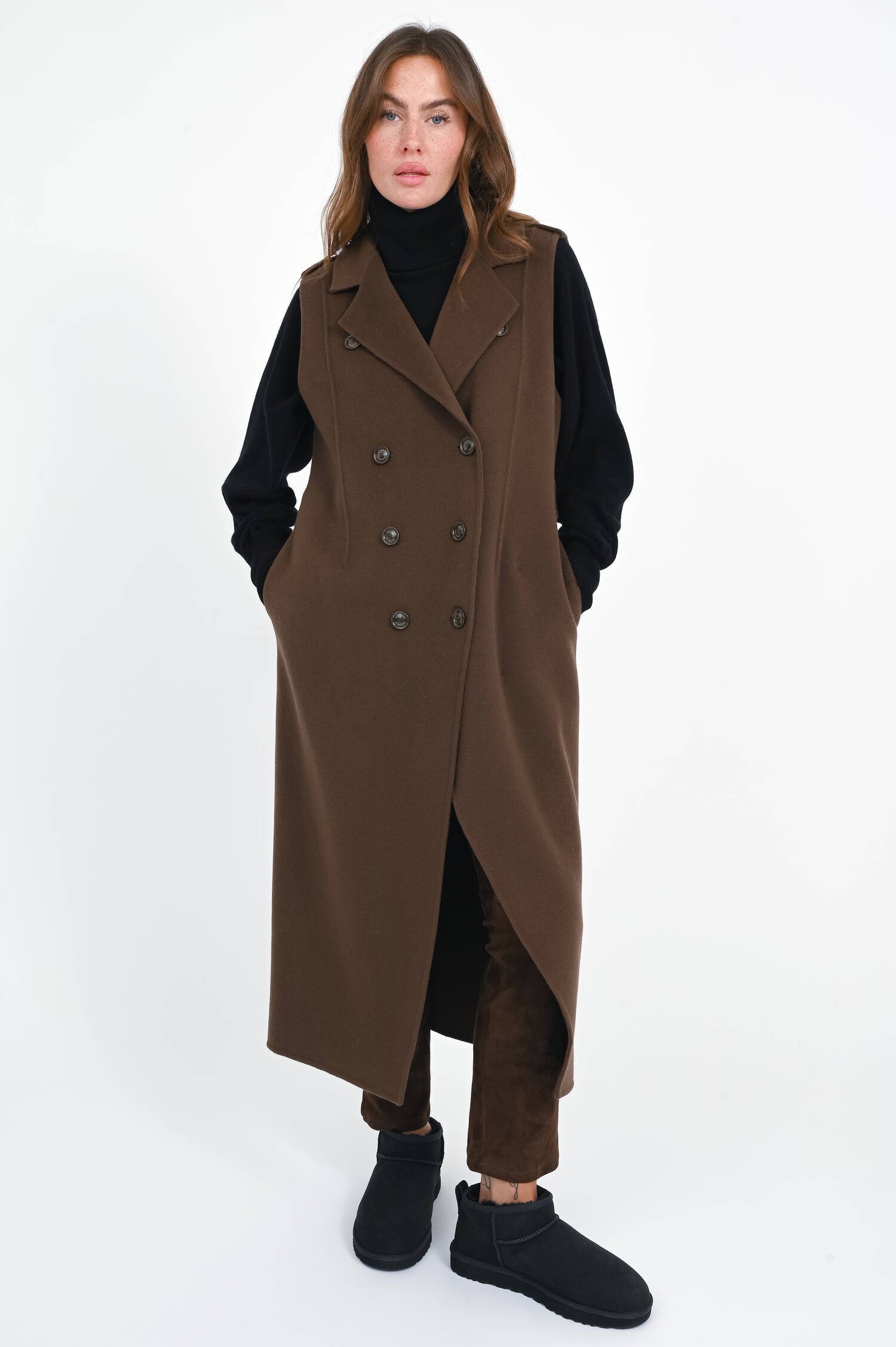 Woll-Cashmere-Weste in Kakaobraun Woll-Cashmere-Weste in Kakaobraun