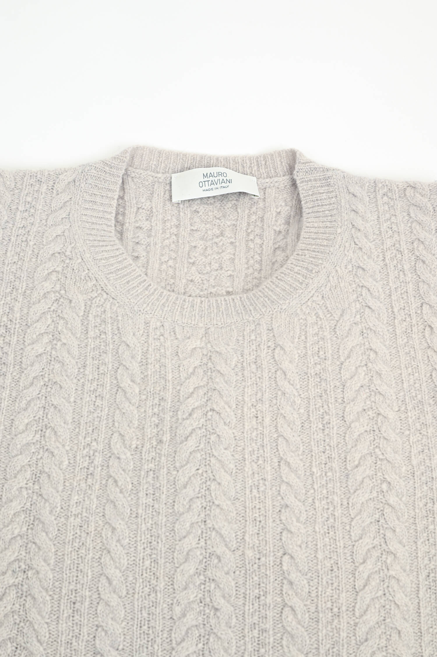 Zopfstrickpullover aus Cashmere-Woll-Mix in Natur