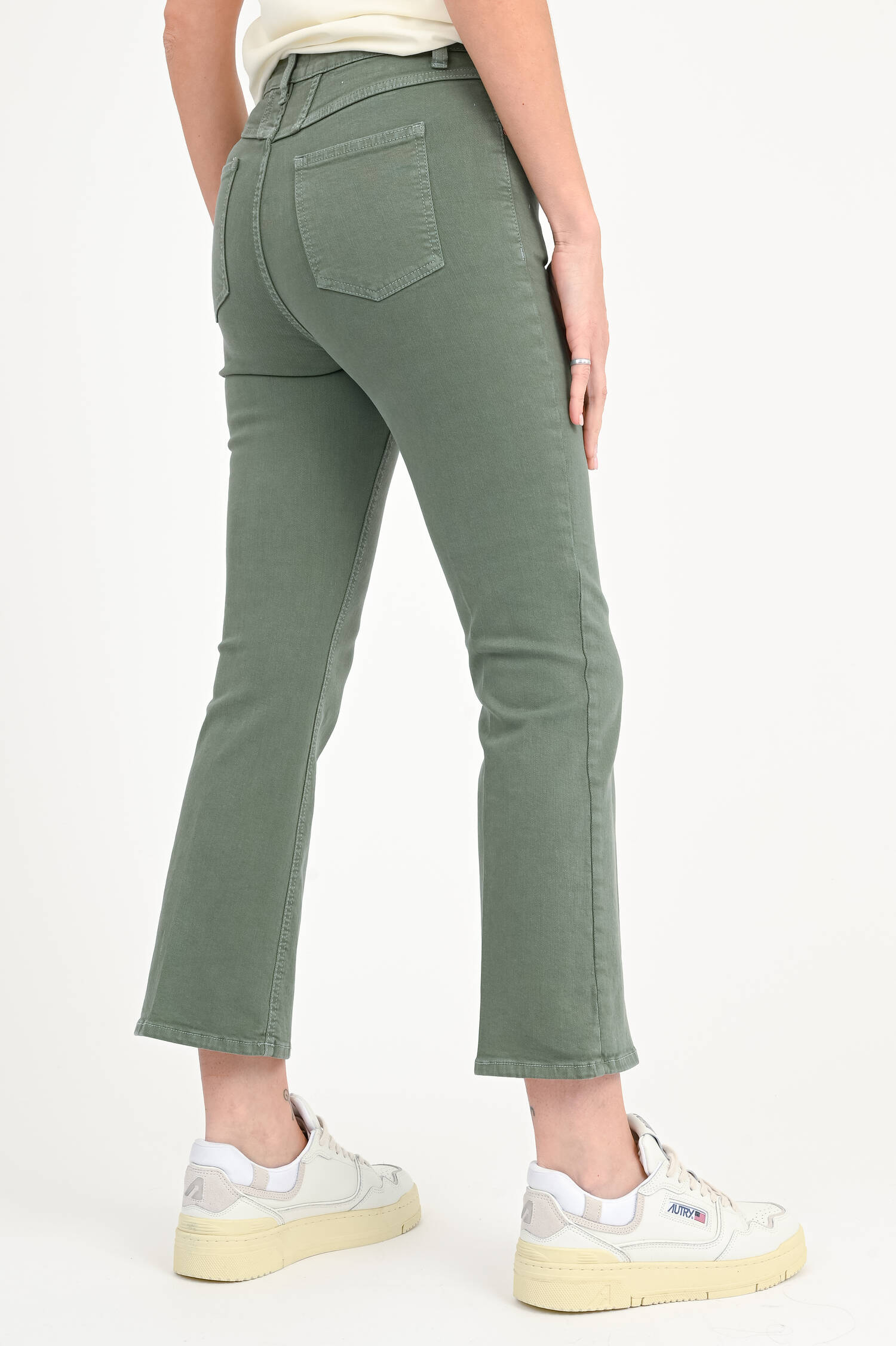 Flared Jeans HI-SUN in Faded Green