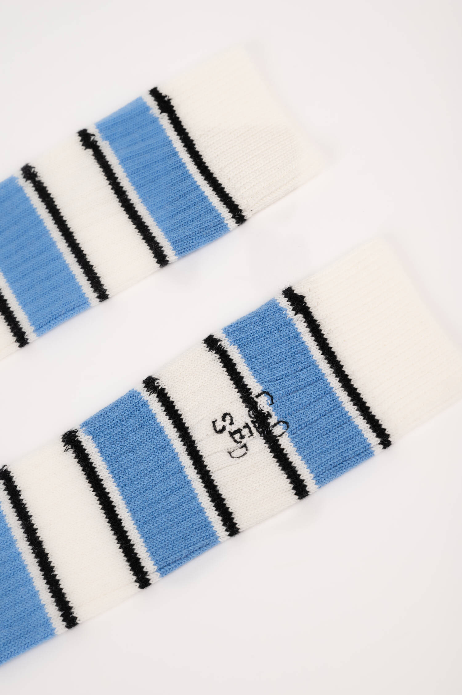 Ripp Socken in Blau/Weiß gestreift Ripp Socken in Blau/Weiß gestreift