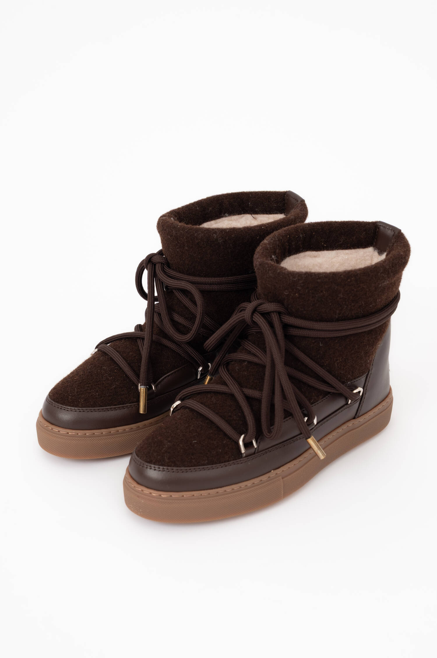 Lammfell-Winterschuhe FELT in Dunkelbraun