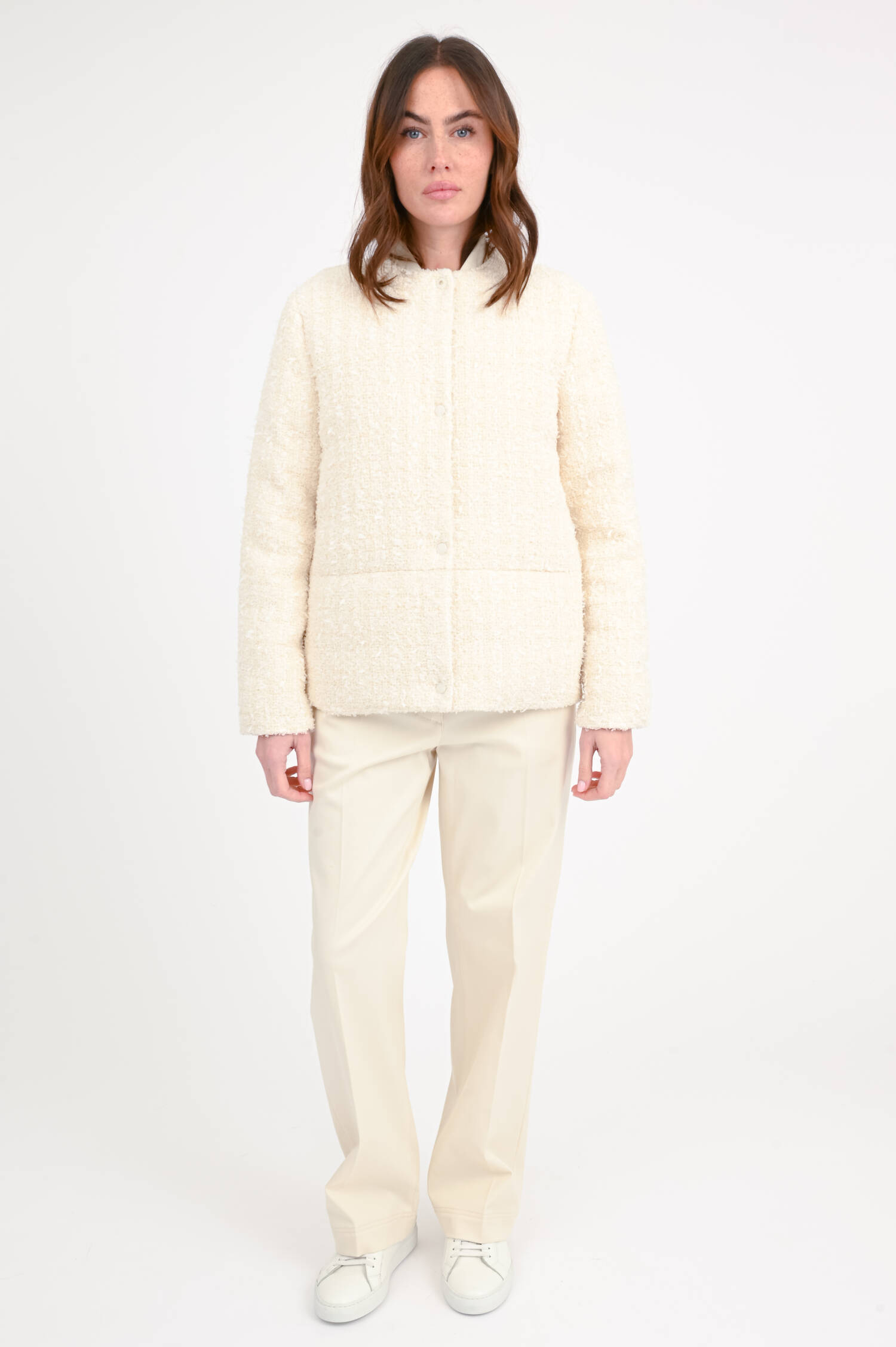 Tweed-Daunenjacke GERBEROY in Creme