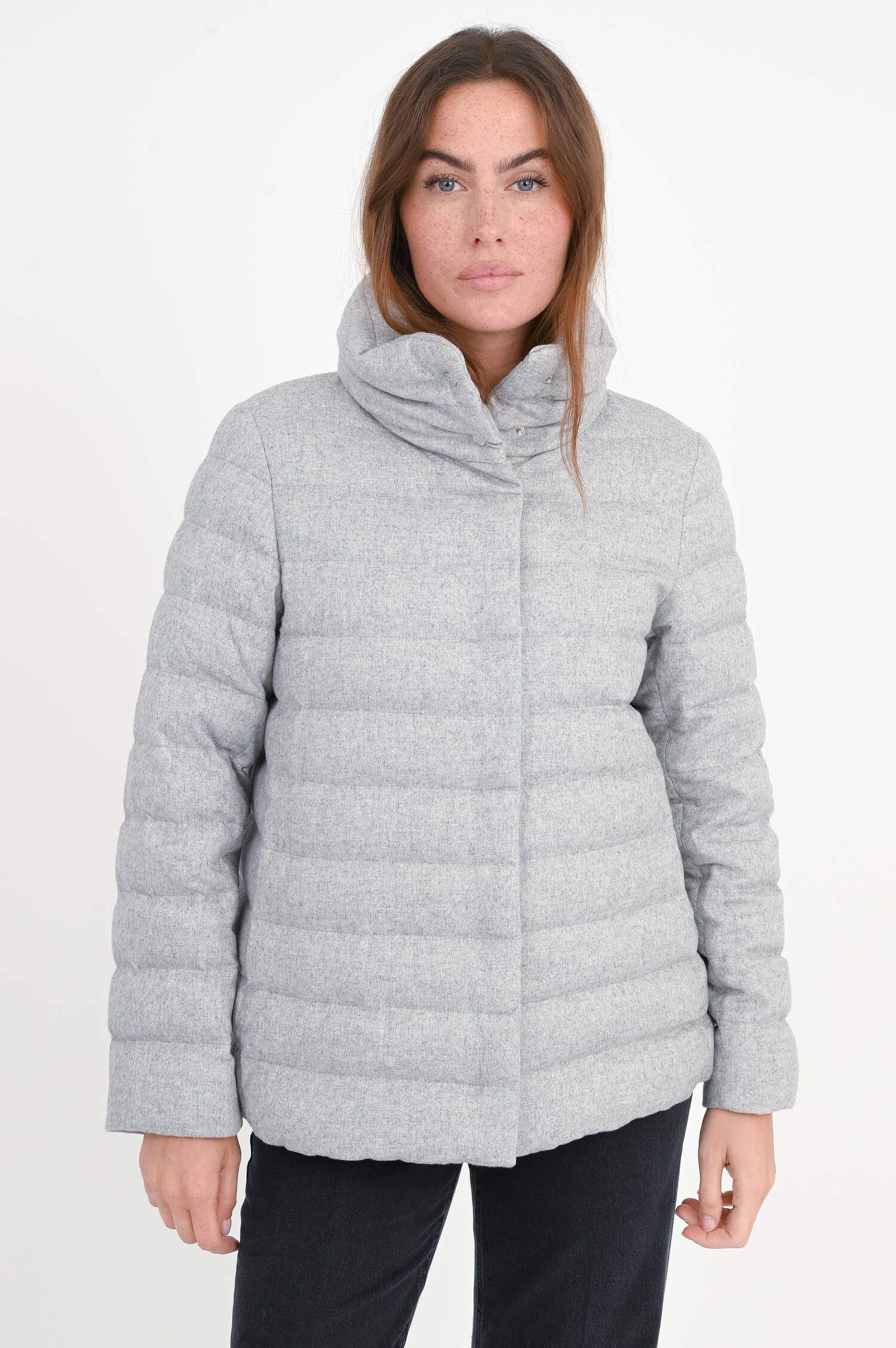 Seiden-Cashmere-Jacke in Grigio Perla