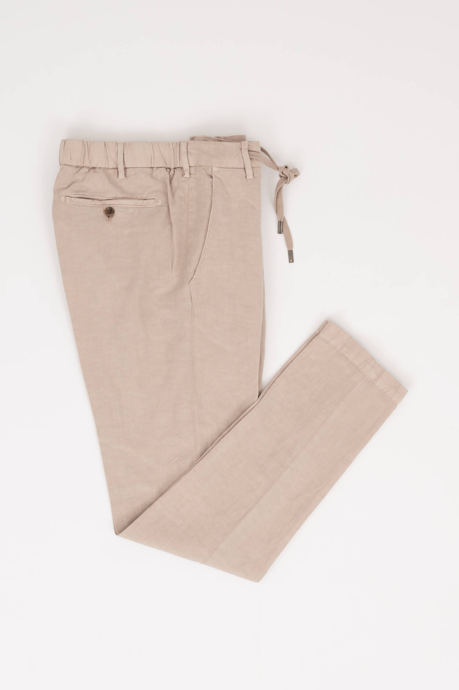 Chino mit Kordelzug in Beige