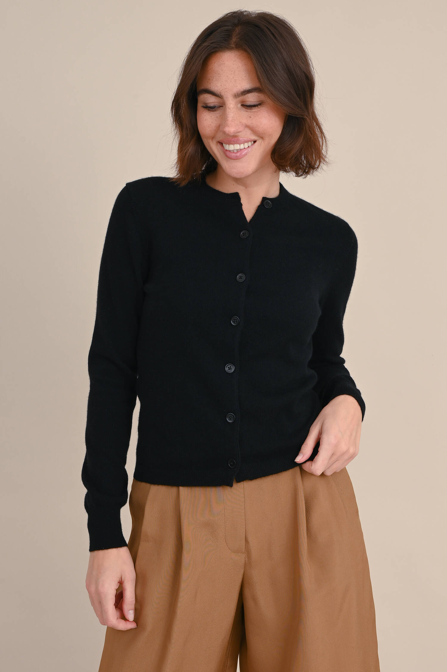 Cashmere Strickweste in Schwarz