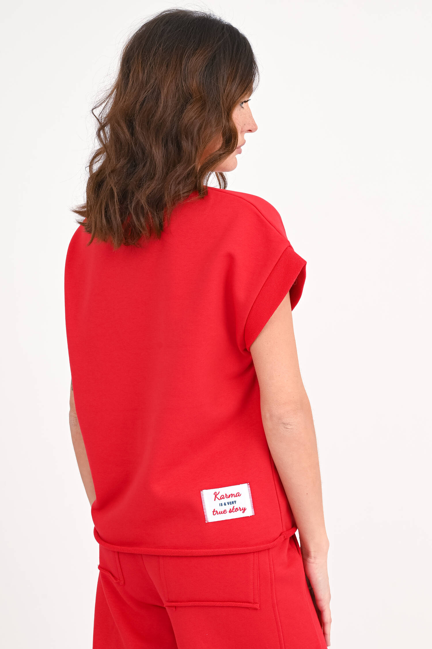 Kurzarm-Sweatshirt in Rot
