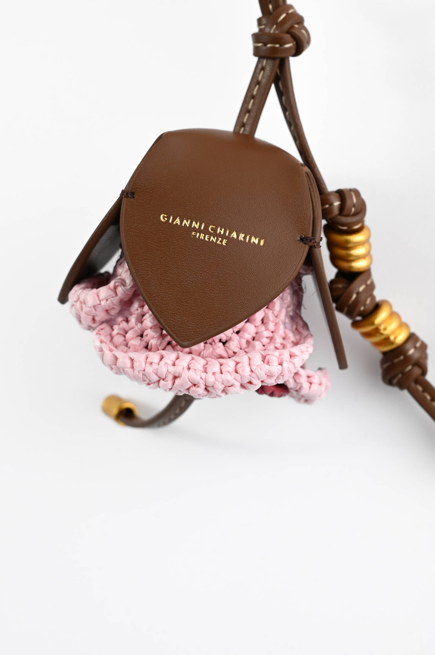 Schlüsselanhänger ROSE mit Leder-Details in Rosa