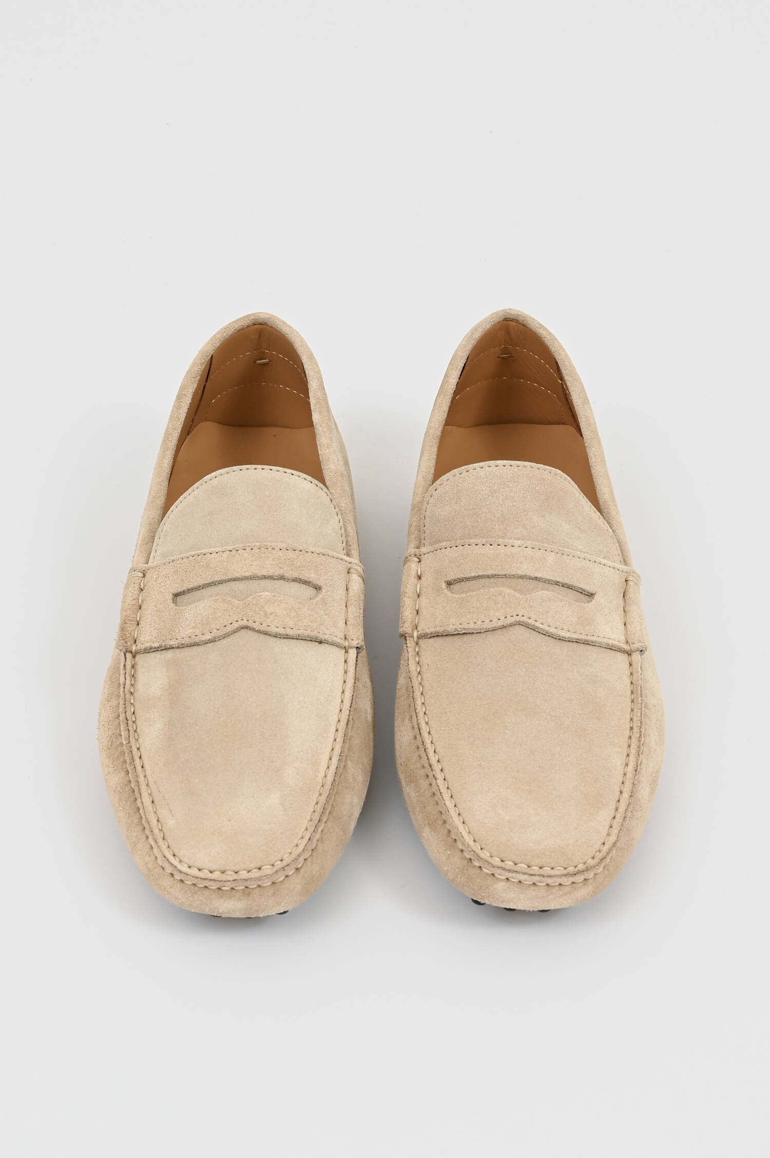 Veloursleder Mokkassins in Beige