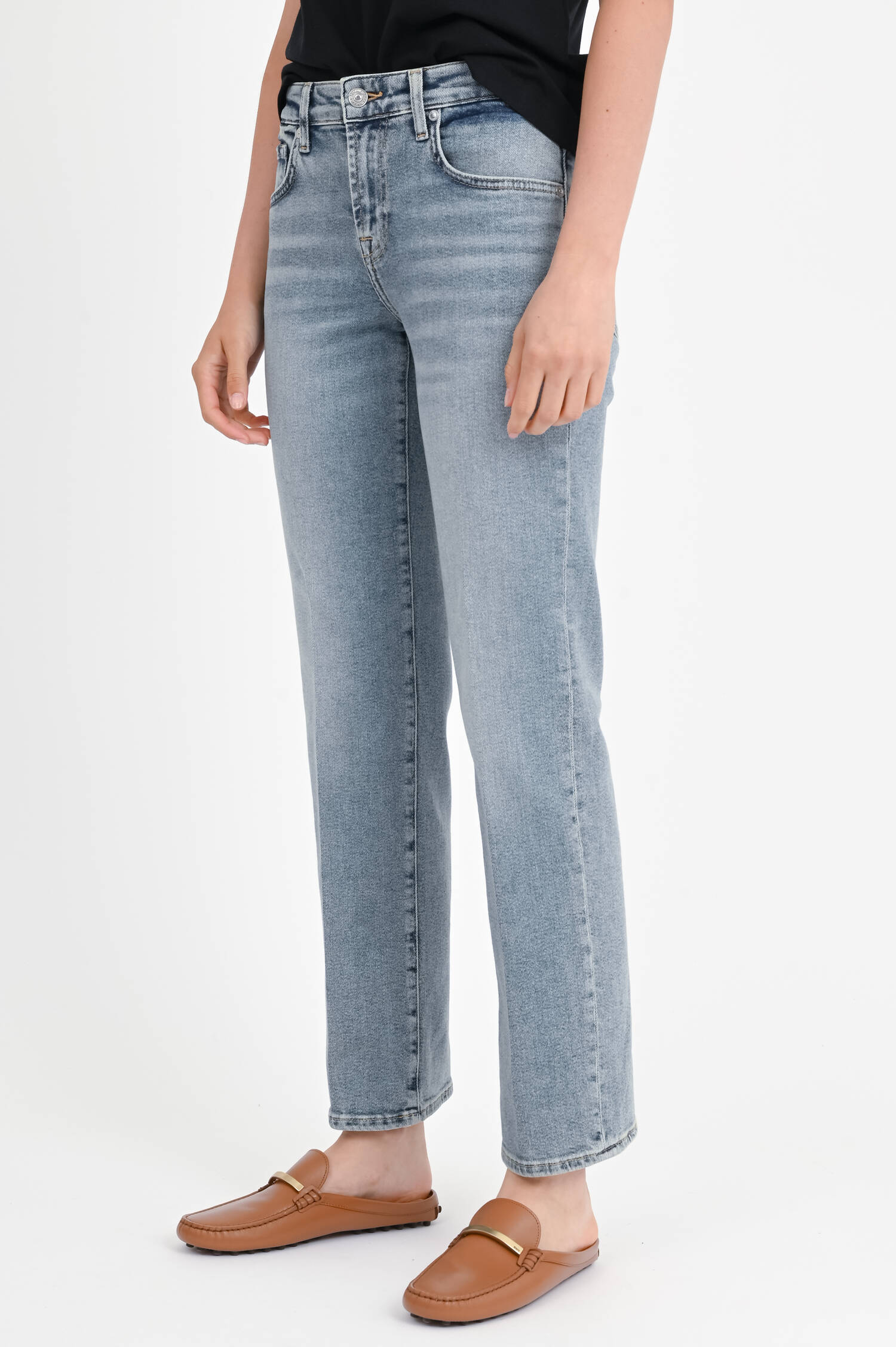 Straight Jeans CALIE in Vintage Blau