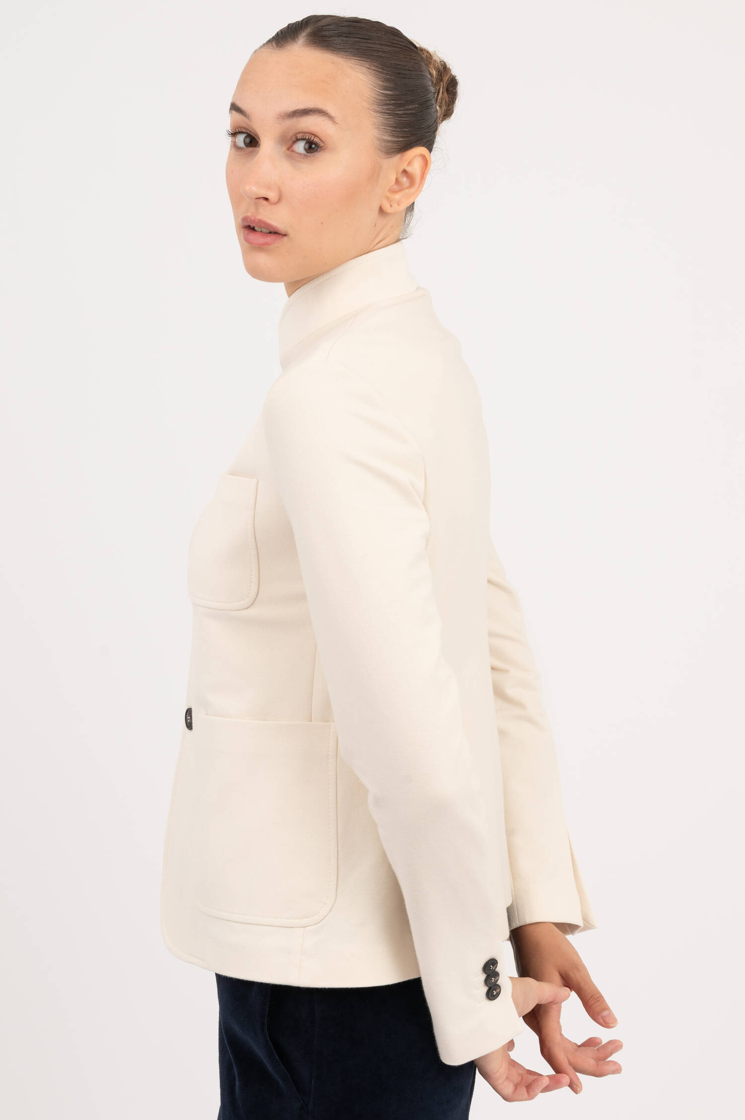 Stretch Blazer in Ivory Stretch Blazer in Ivory