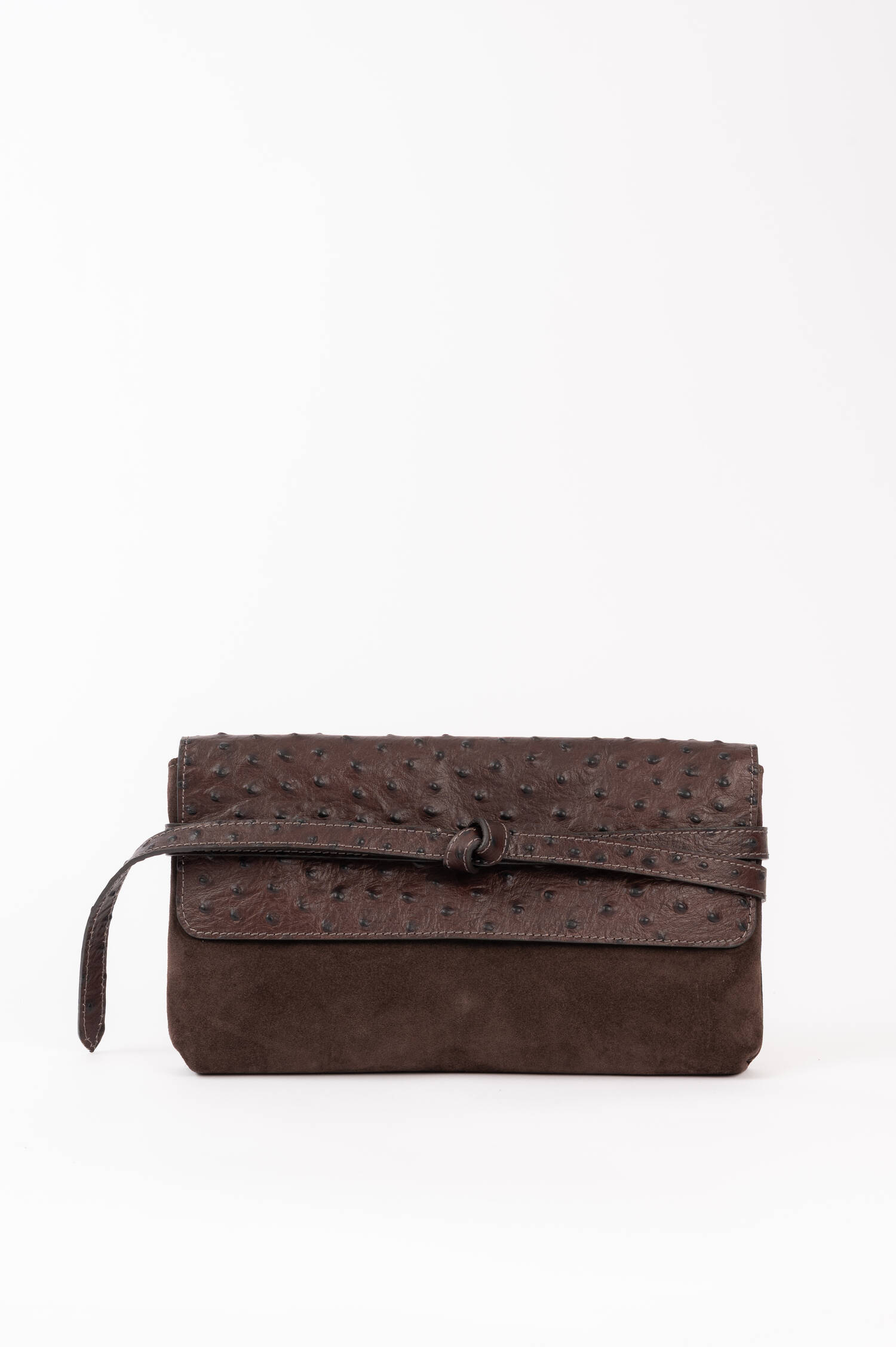 Leder Clutch BELTY in Dunkelbraun