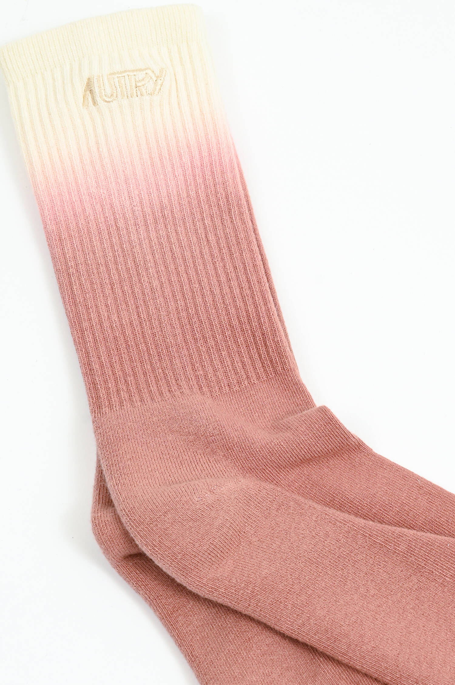 Hohe Socken mit Farbverlauf in Altrosa/Creme Hohe Socken mit Farbverlauf in Altrosa/Creme