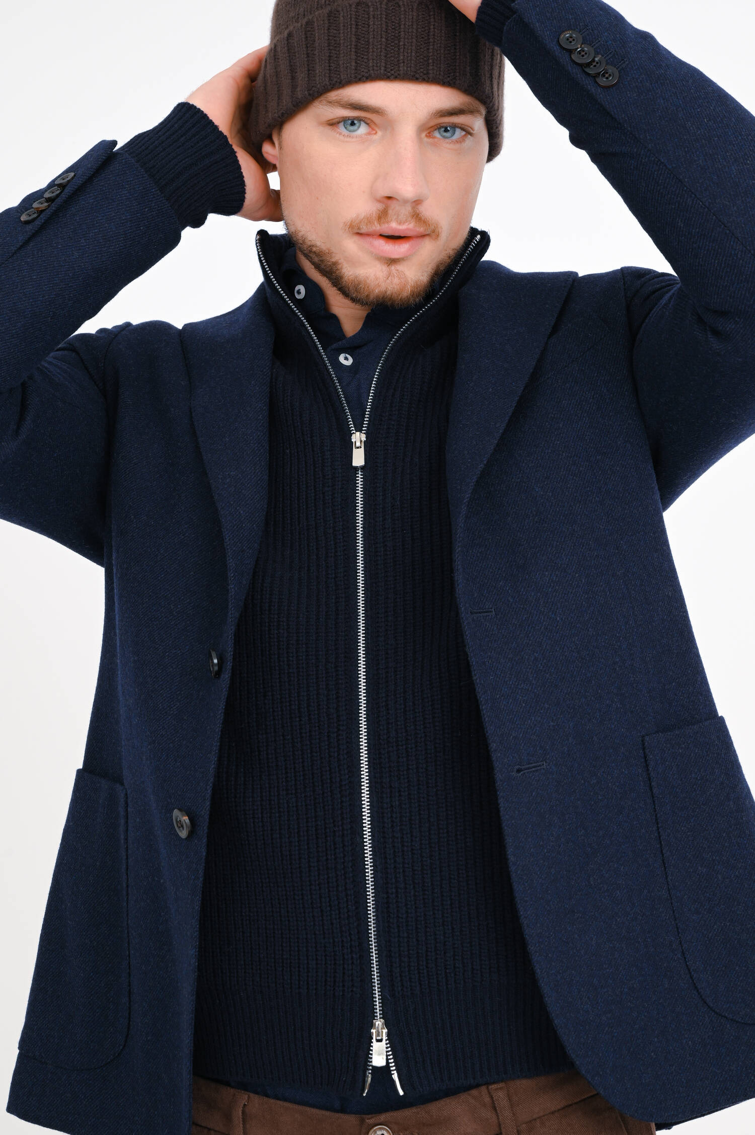 Strickjacke aus Wollmix in Navy Strickjacke aus Wollmix in Navy