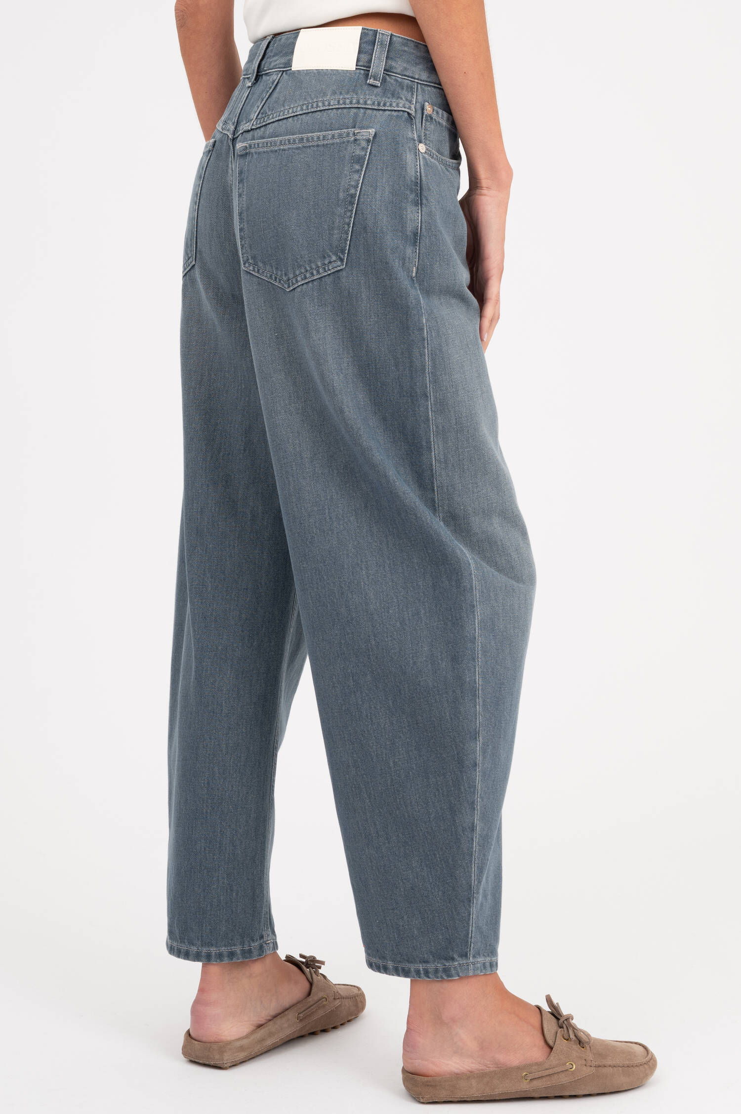 Barrel-Jeans JAZZIE in Grau