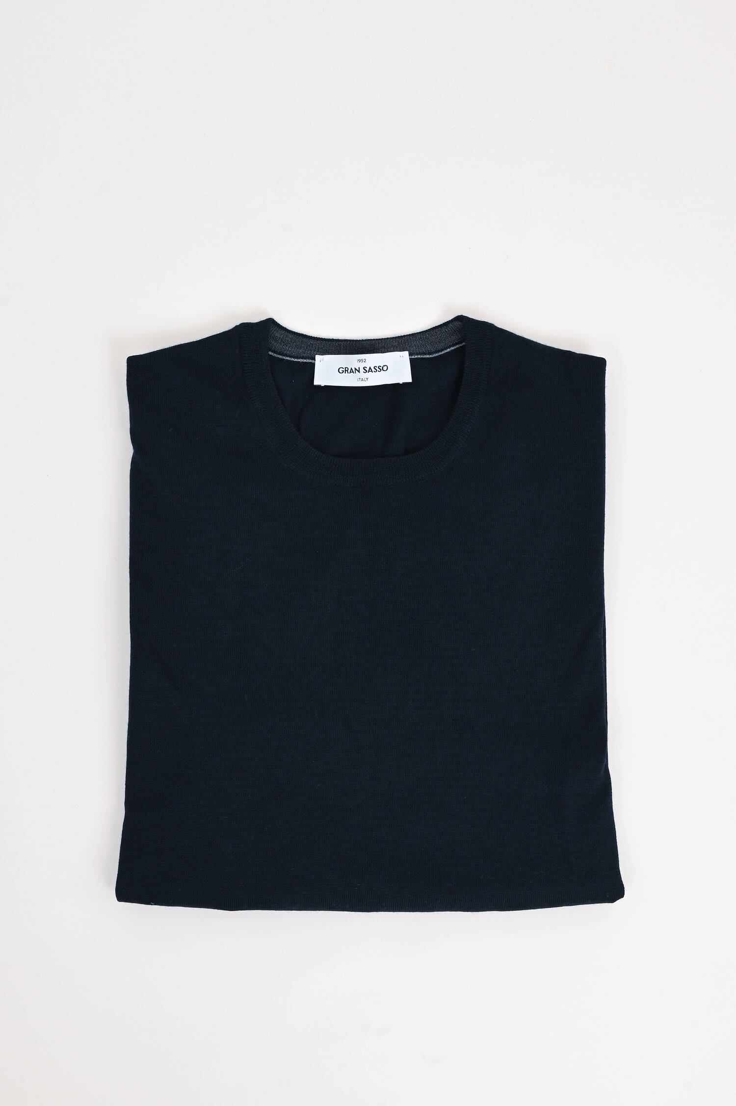 Feinstrick Pullover aus Wolle in Navy