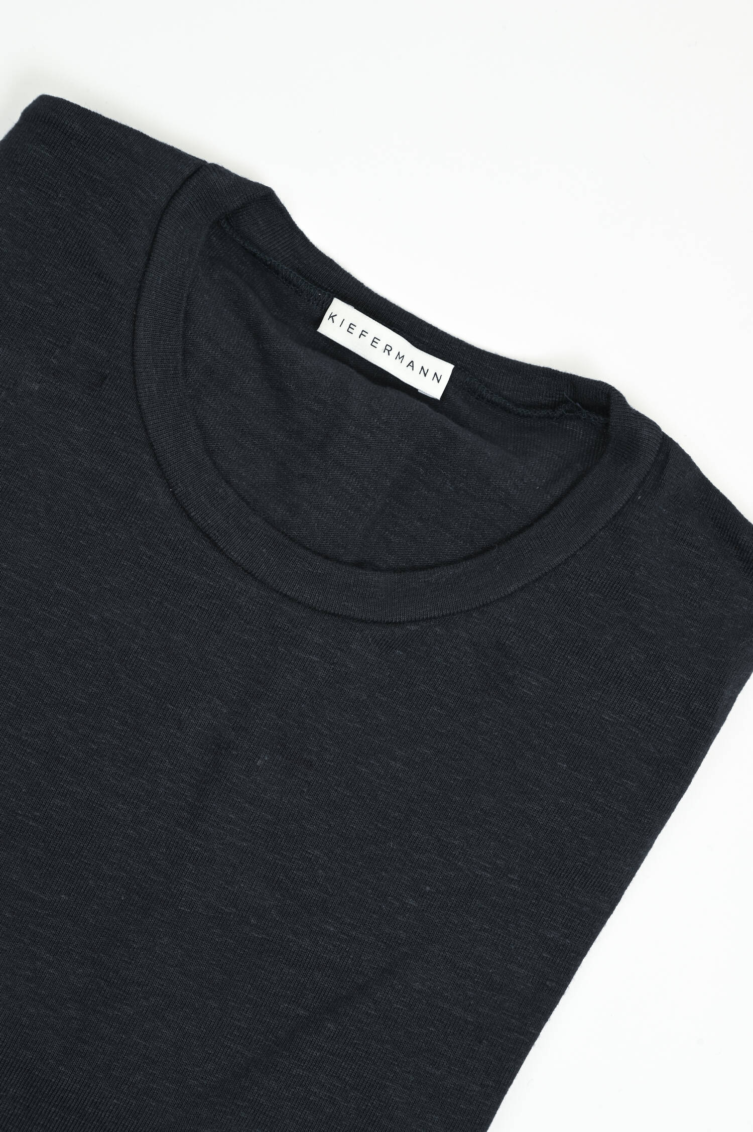 Kurzarmshirt aus Leinen in Navy