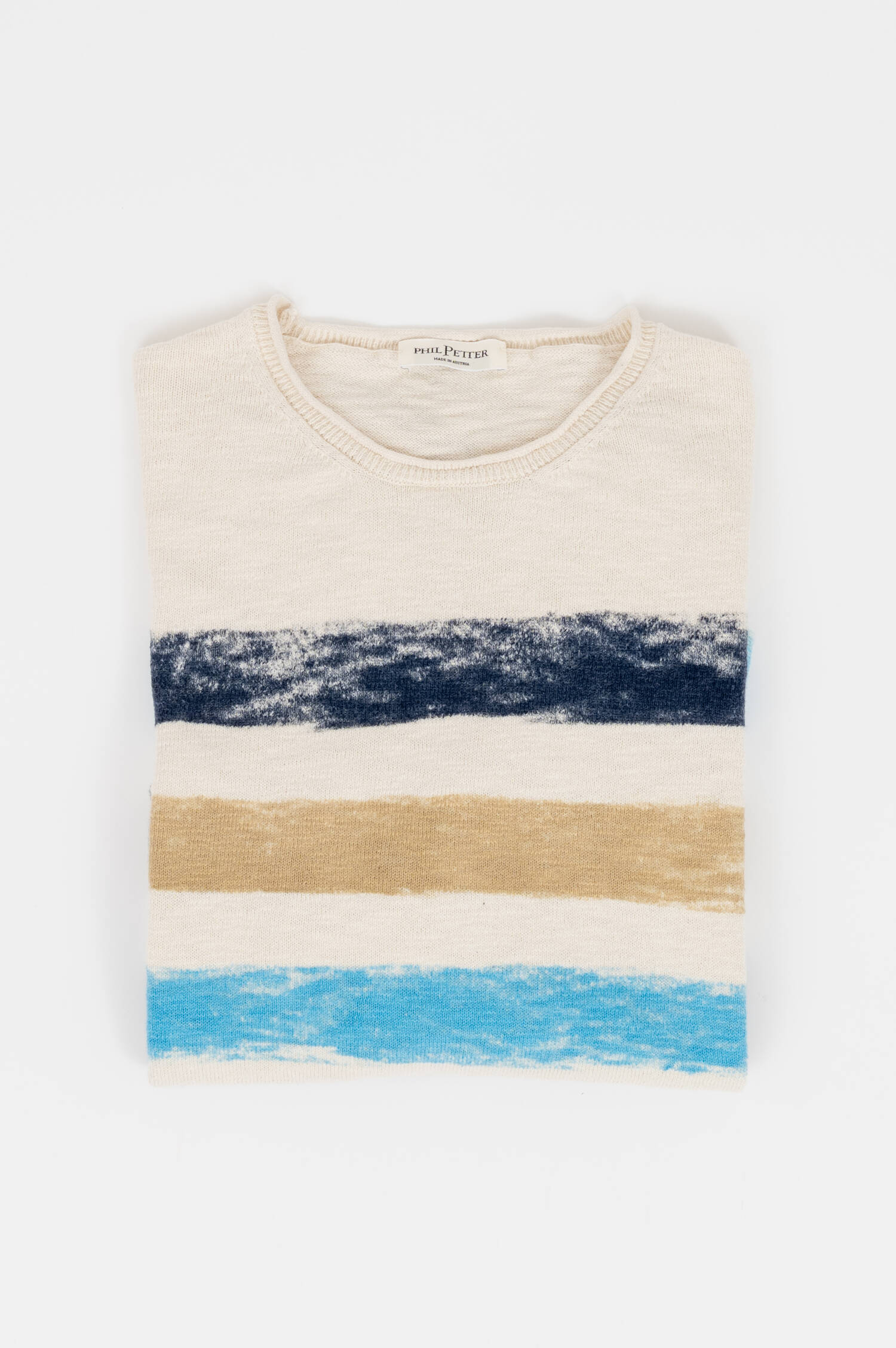 Strickpullover mit Streifen in Natur