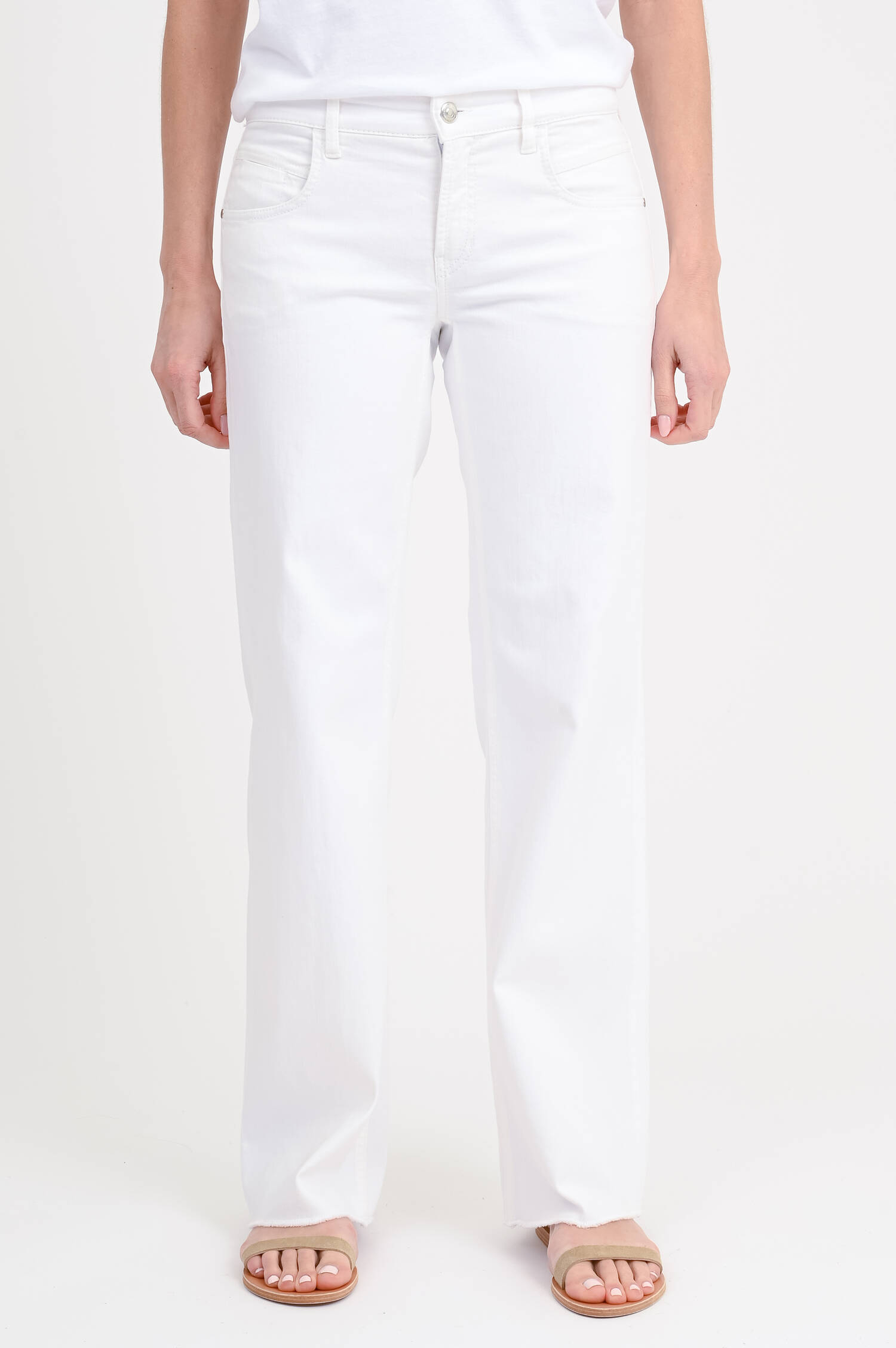 Wide-Leg-Jeans TESS in Weiß