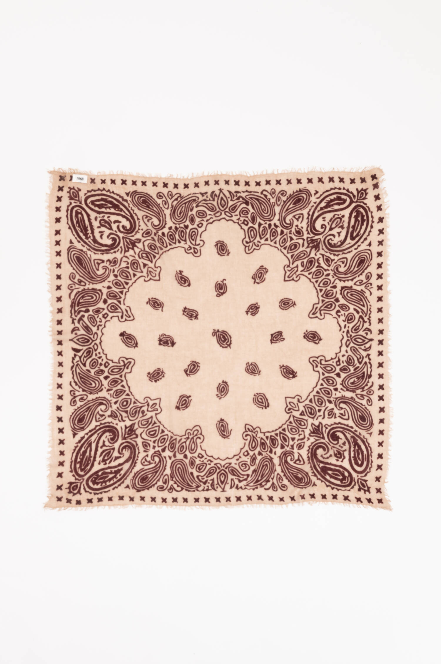 Cashmere Tuch in Beige/Bordeaux