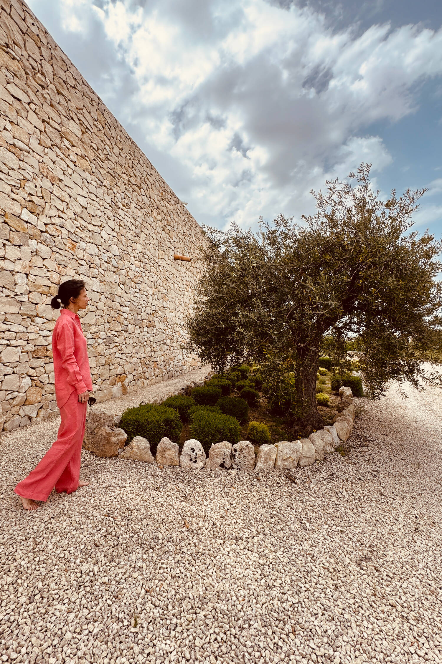 Langarm-Leinenbluse SILVY in Coral