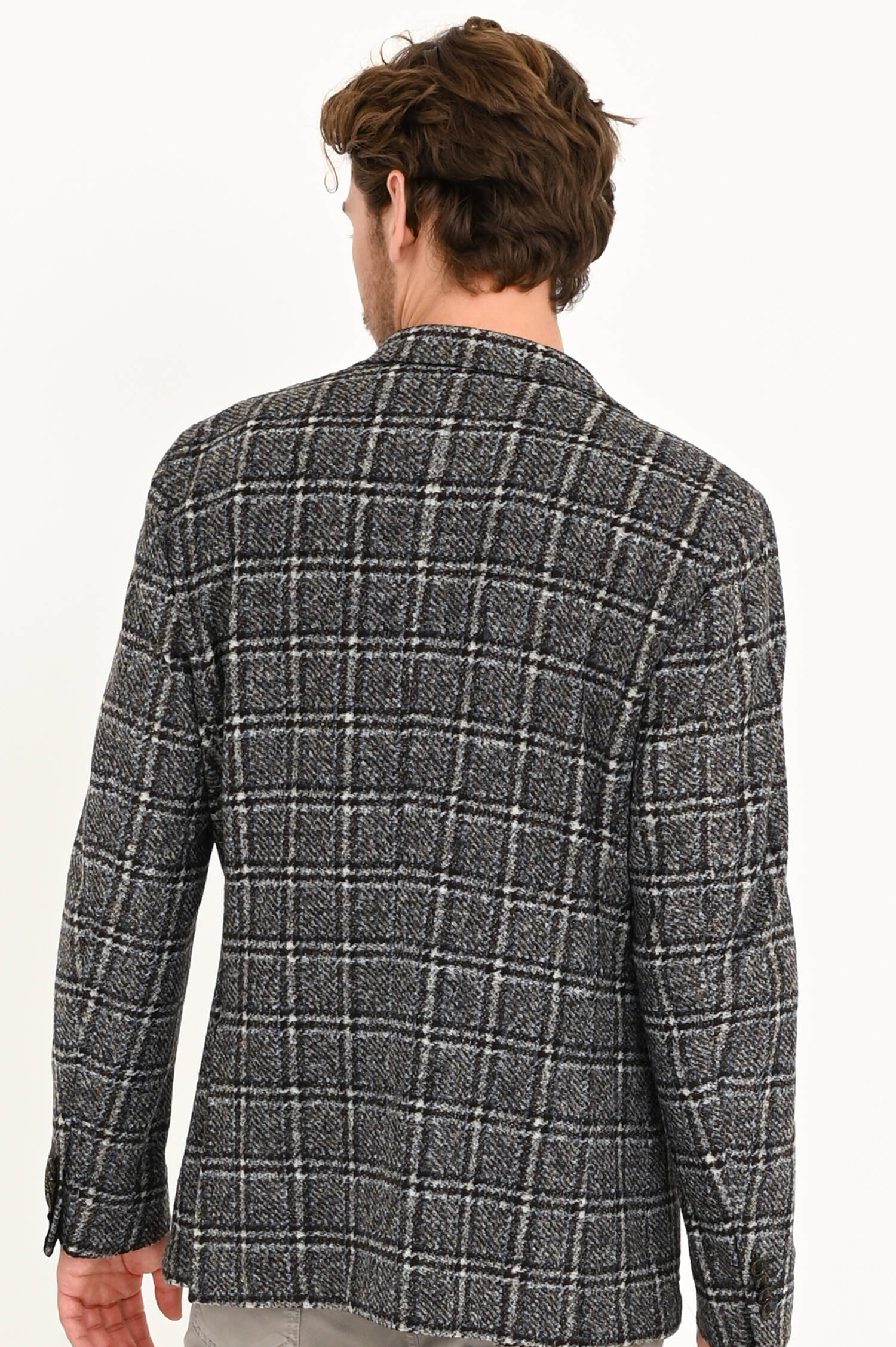 Sakko im Karo Design in Dunkelbraun