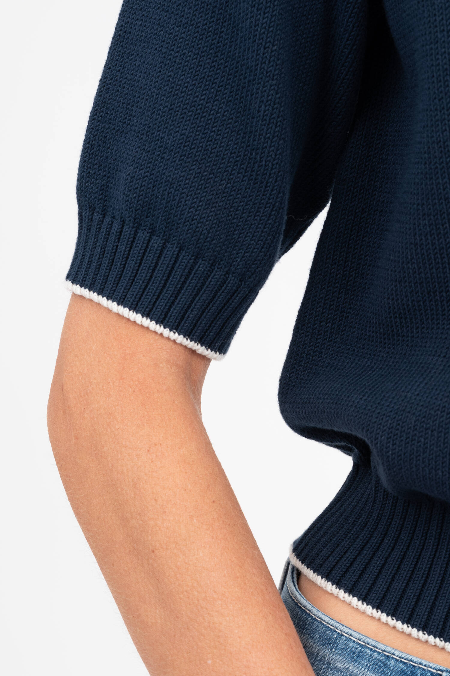 Kurzarm Strickpullover FIACRE in Navy Kurzarm Strickpullover FIACRE in Navy