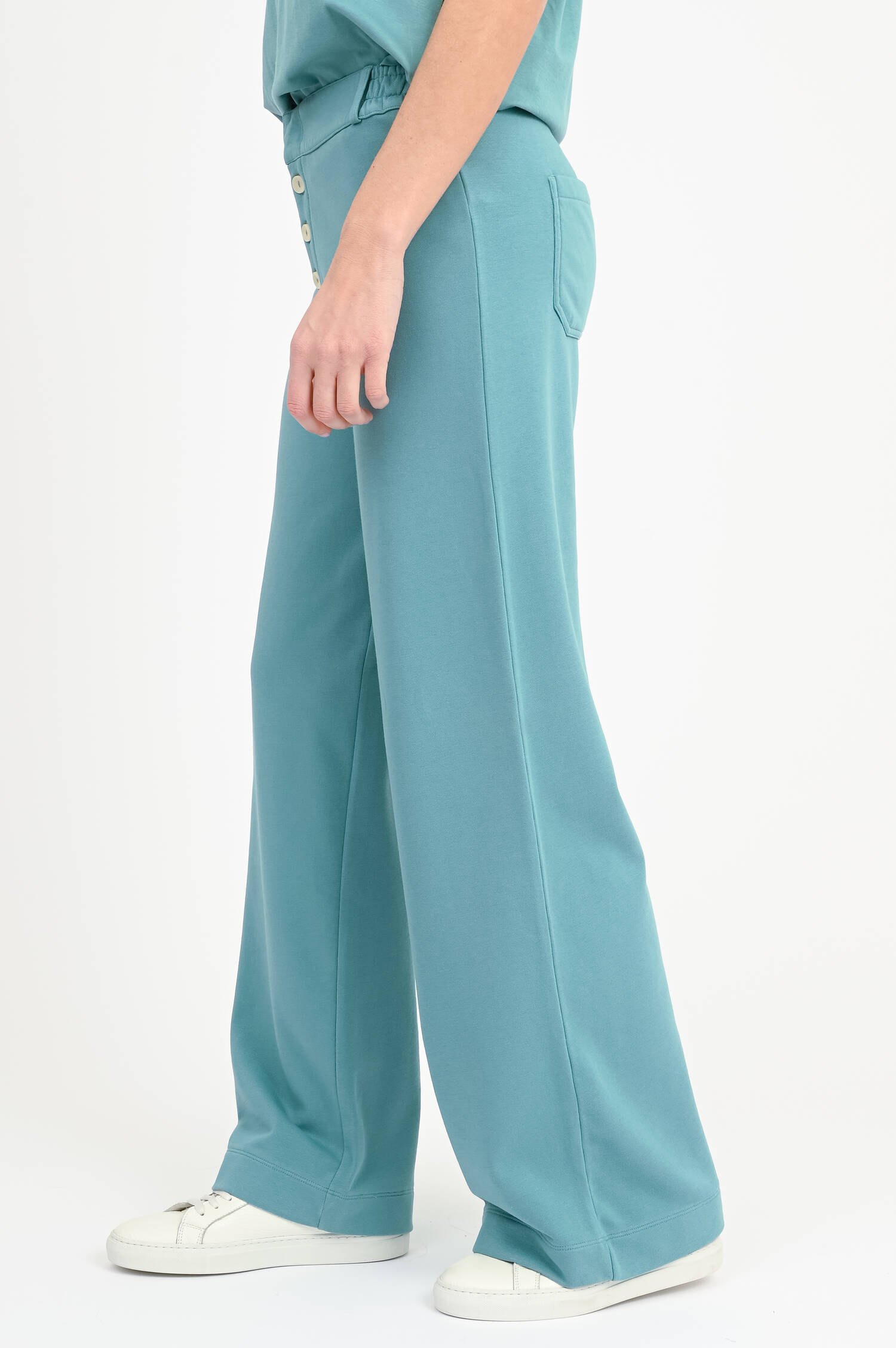 Sweatpants ALBANY mit Knopfleiste in Cyan