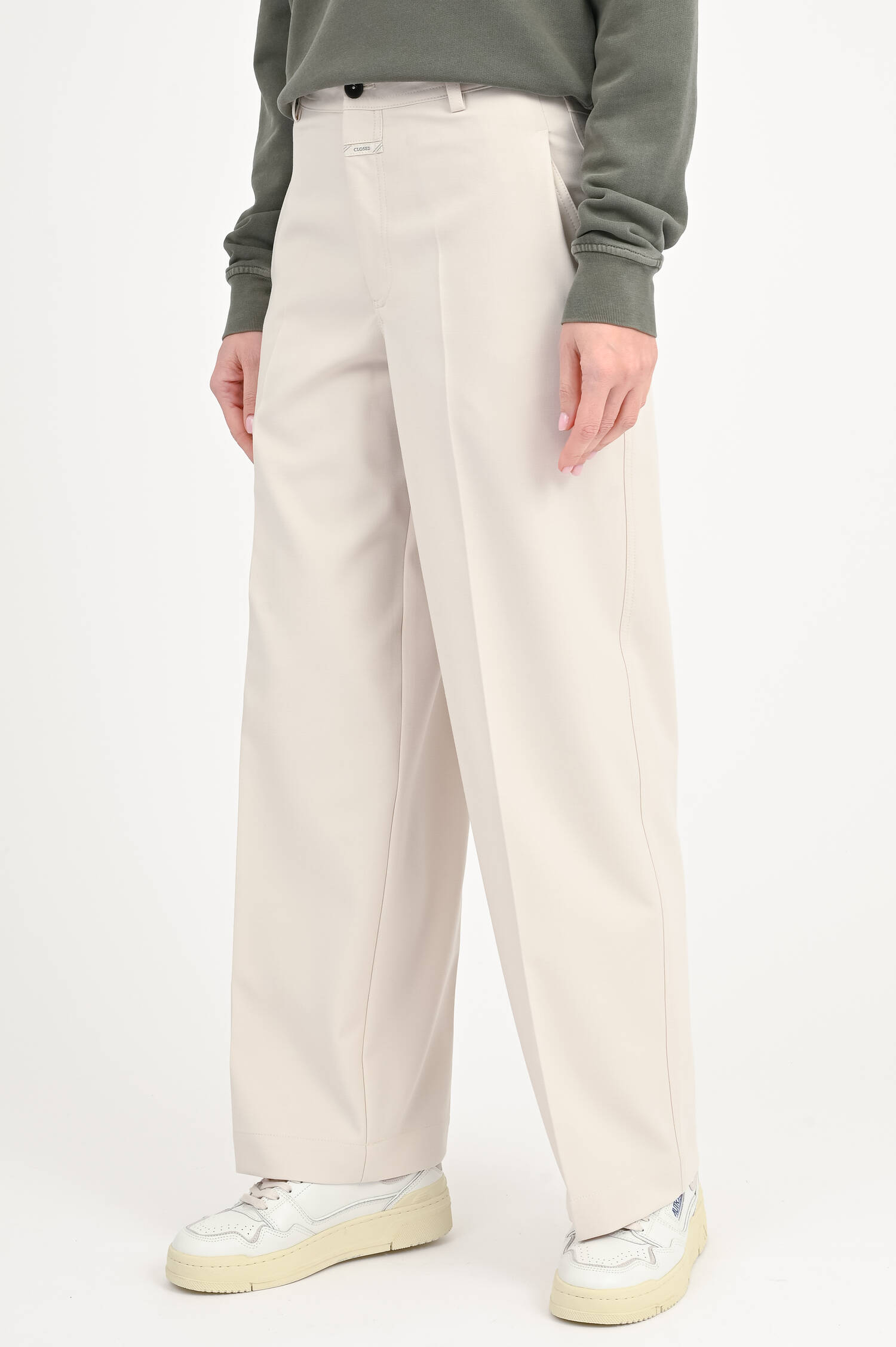  Wide-Leg Hose WRENNA in Stone Beige