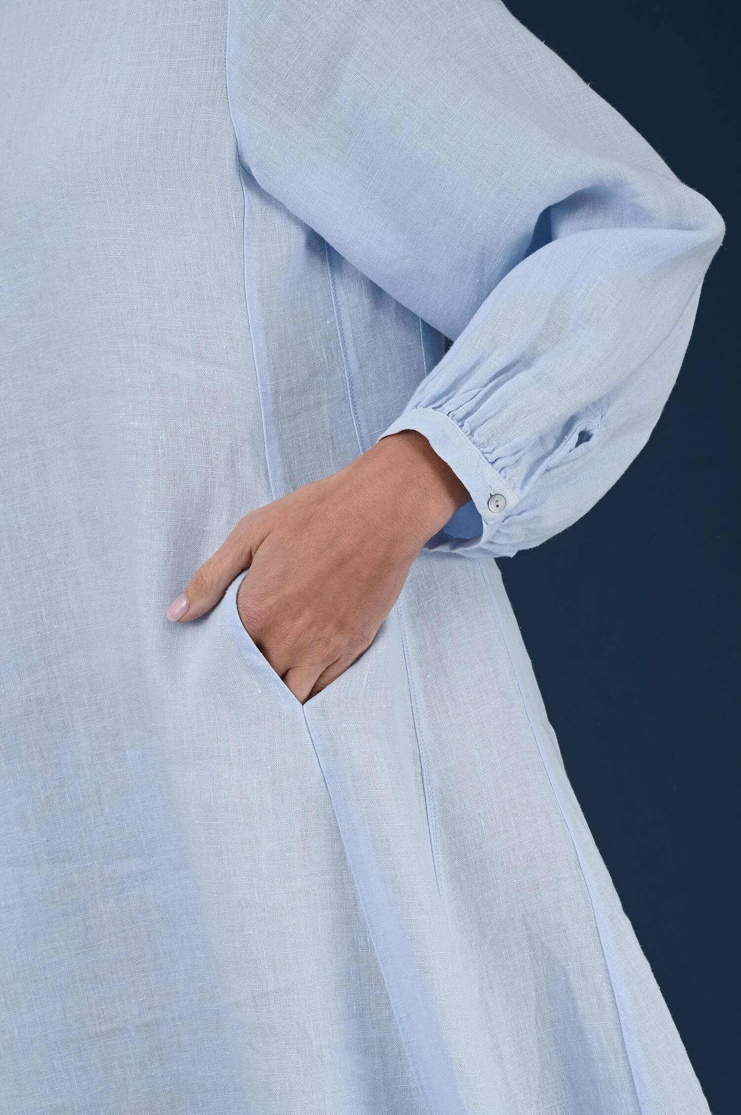 Leinenkleid in Riverblau Leinenkleid in Riverblau