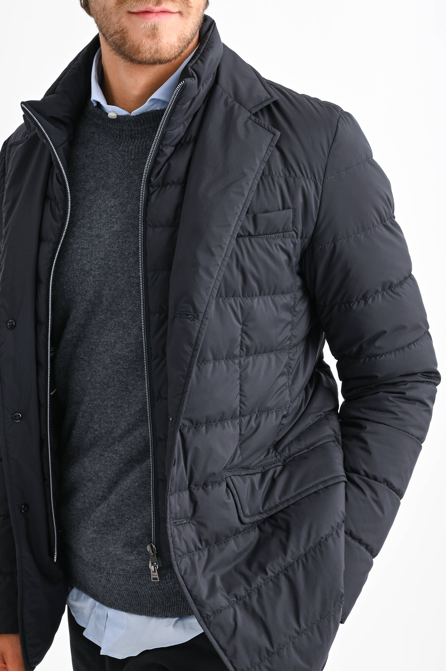 Stepp-Sakko in Dunkelblau