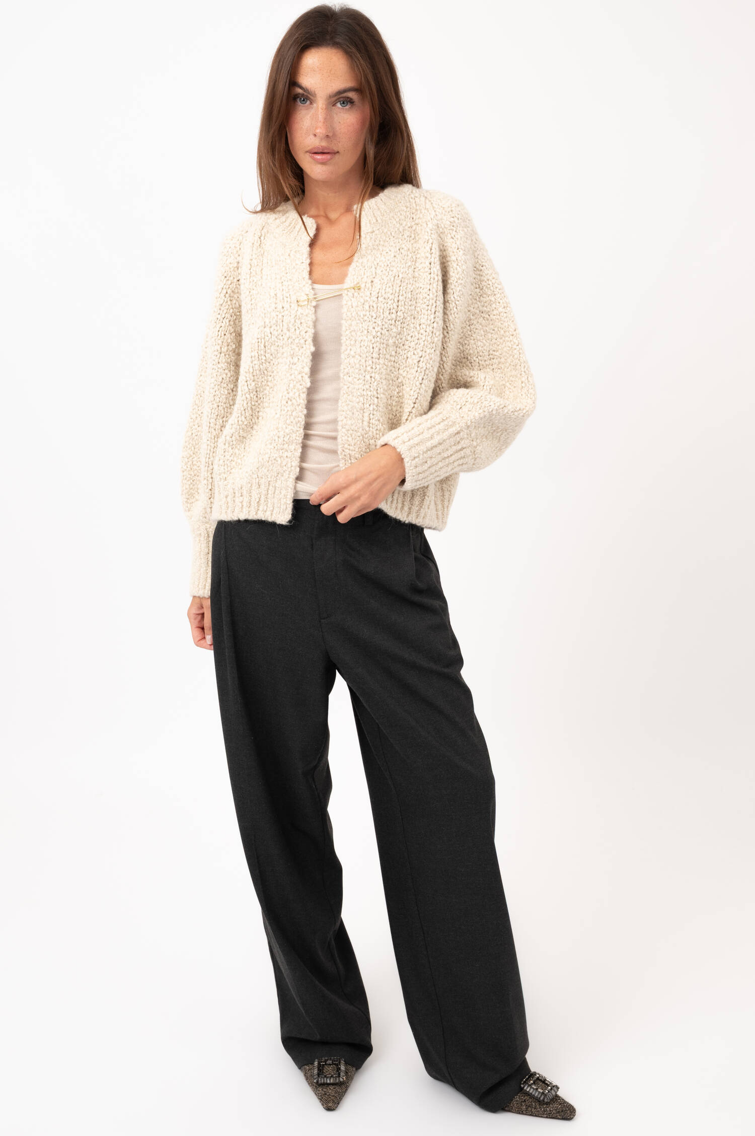 Alpaka-Woll-Cardigan CONNIE in Beige Alpaka-Woll-Cardigan CONNIE in Beige