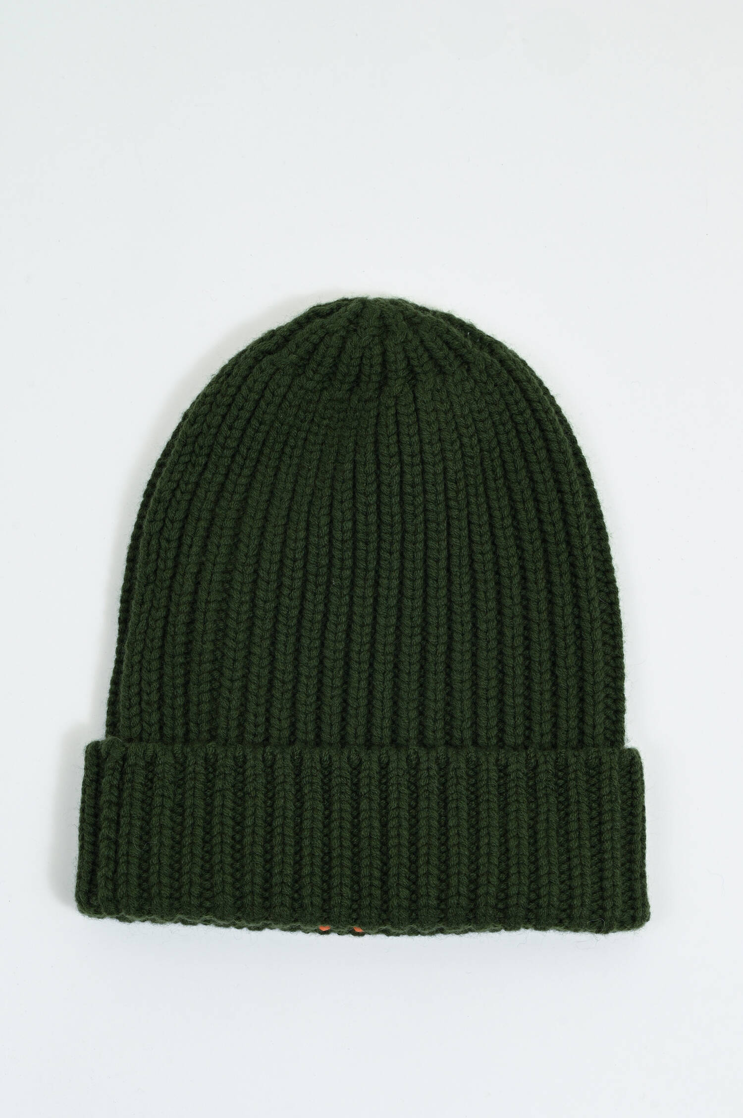 Rippstrick-Mütze in Dark Oliv