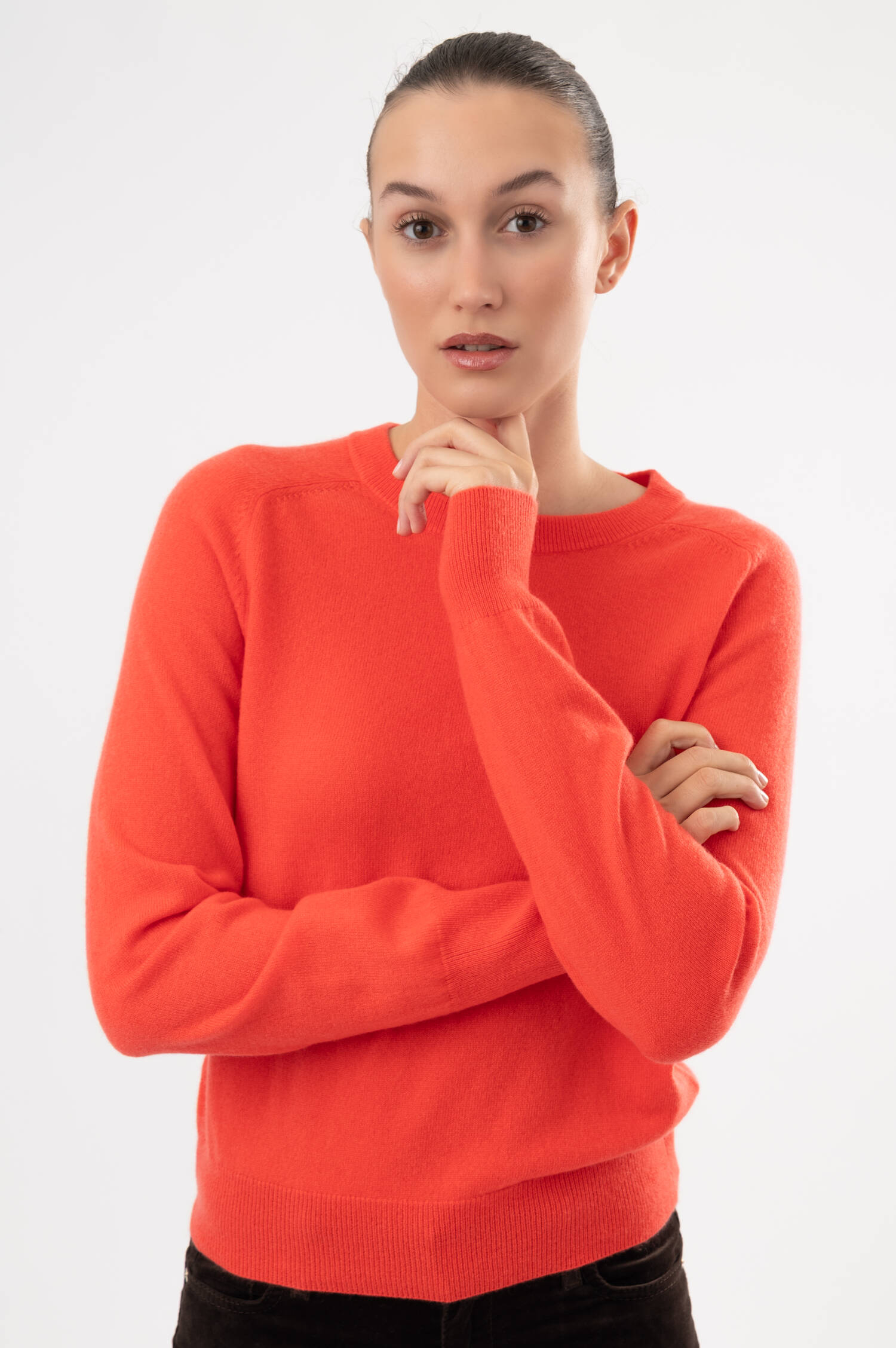 Cashmere-Pullover in Erdbeerrot Cashmere-Pullover in Erdbeerrot