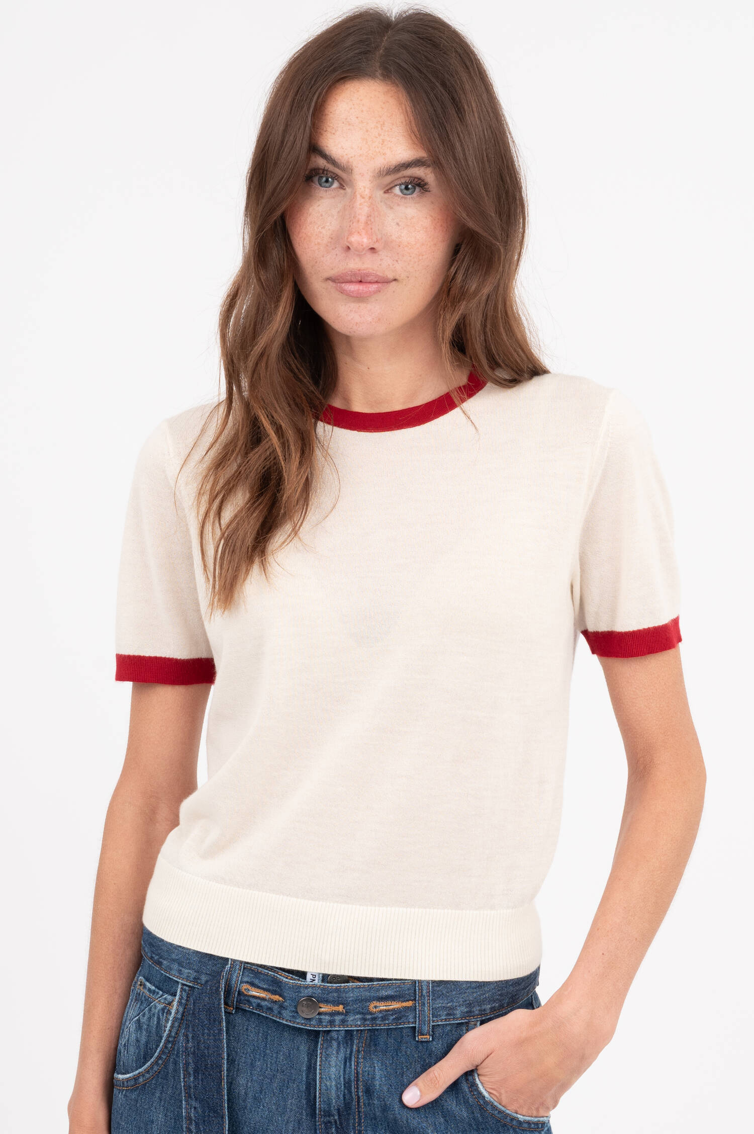 Cashmere T-Shirt AIRY in Creme Cashmere T-Shirt AIRY in Creme