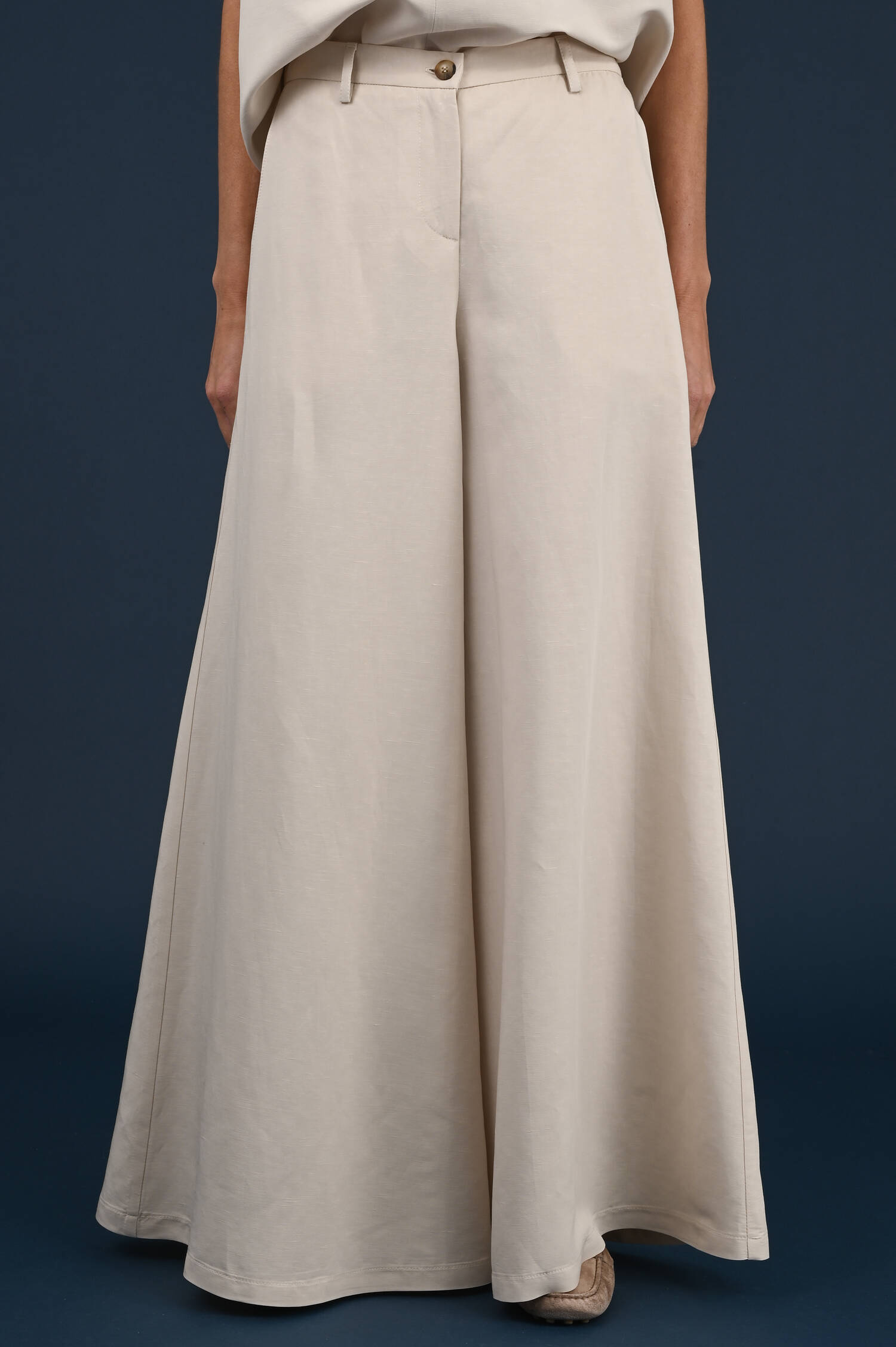 Wide Leg Baggy Hose in Gessobeige