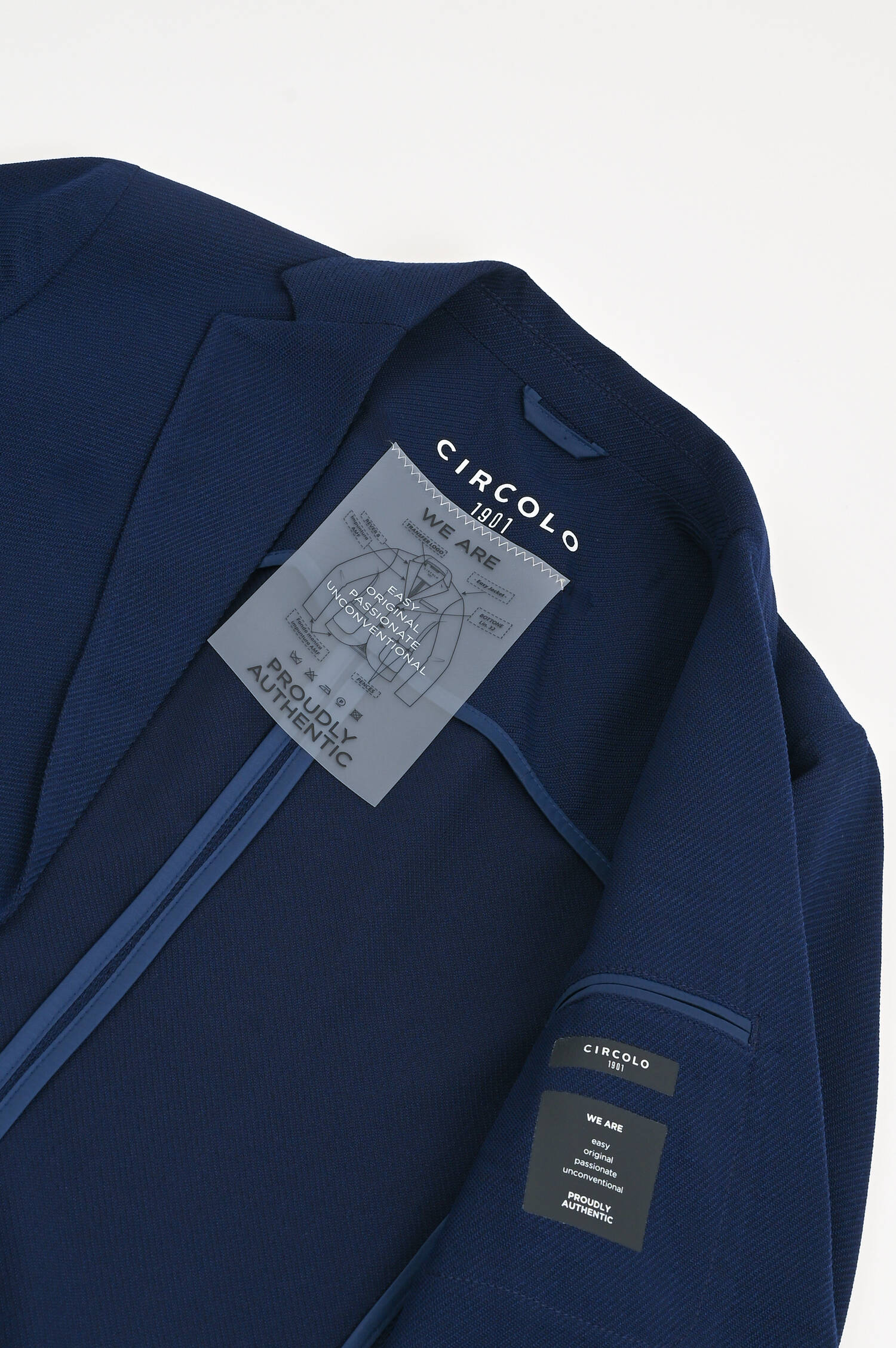 Sakko aus Wolle mit Struktur in Navy