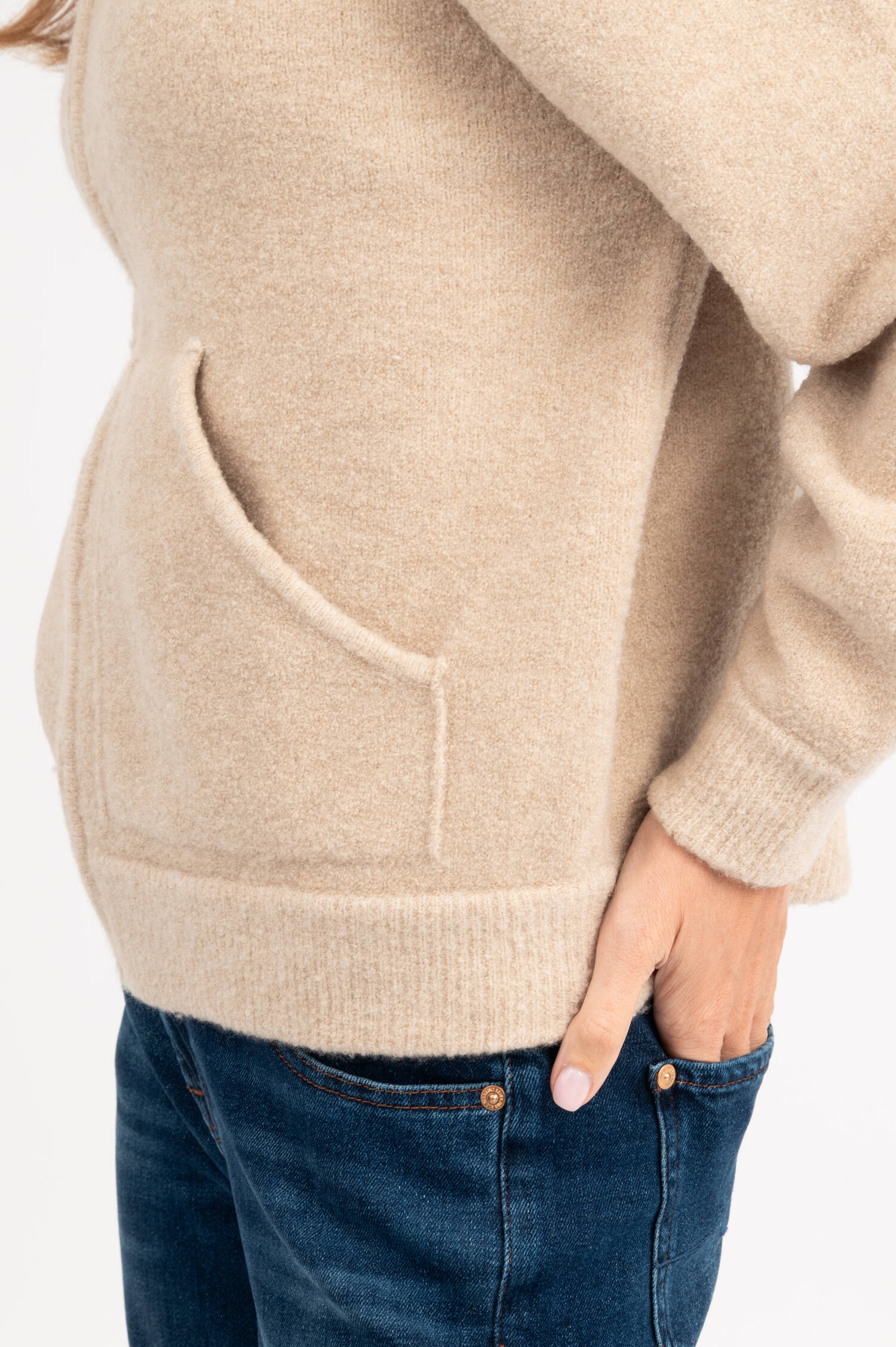 Chenille Strickjacke in Beige Chenille Strickjacke in Beige