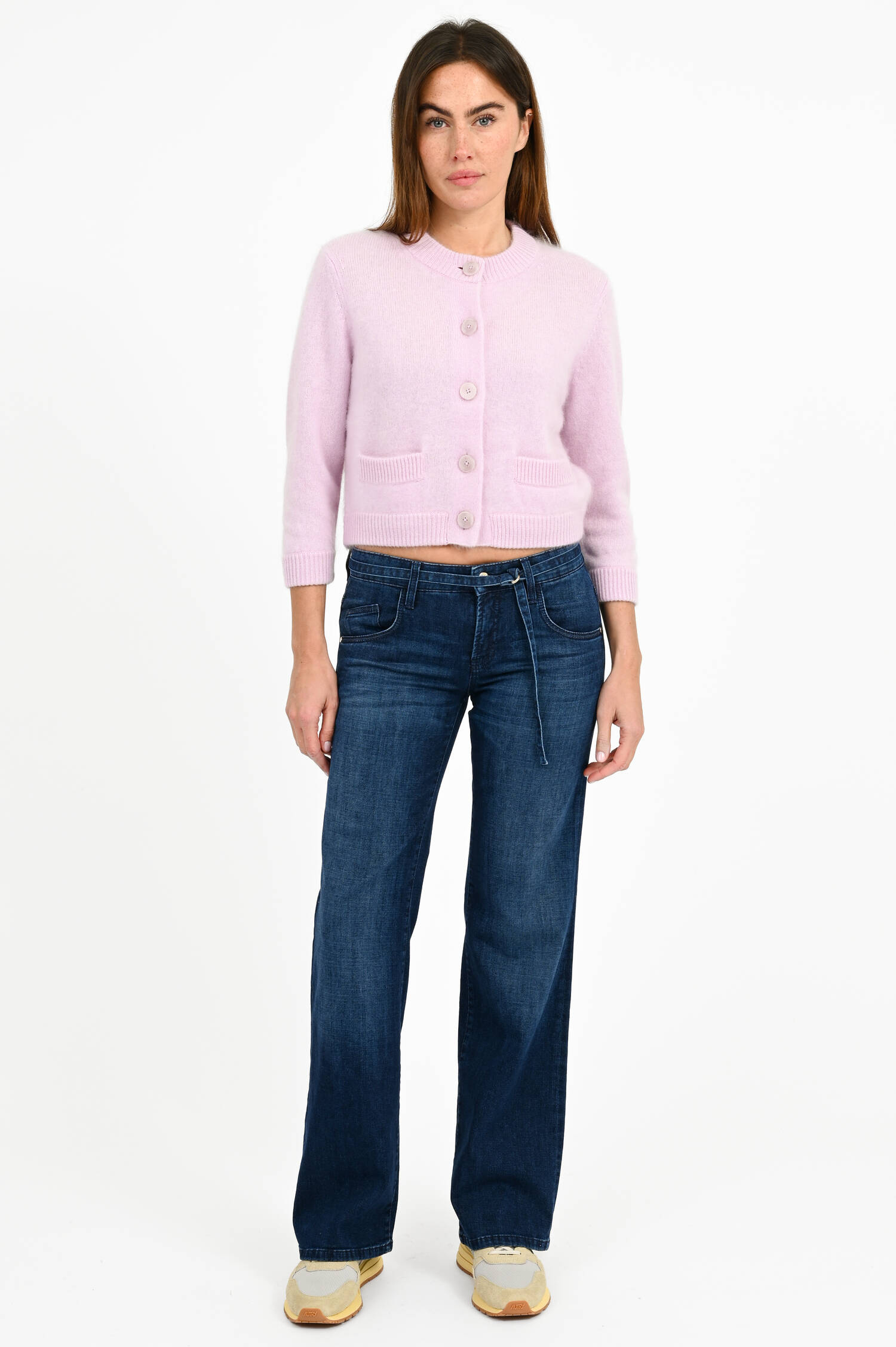 Strickjacke aus Woll-Cashmere-Mix in Orchidee