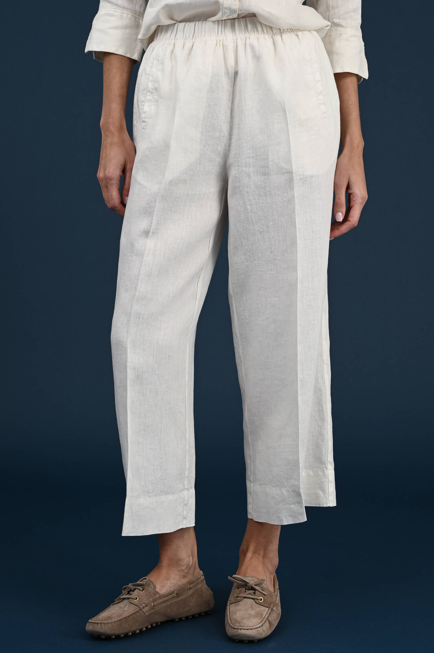 Leinenschlupfhose in Ivorybeige